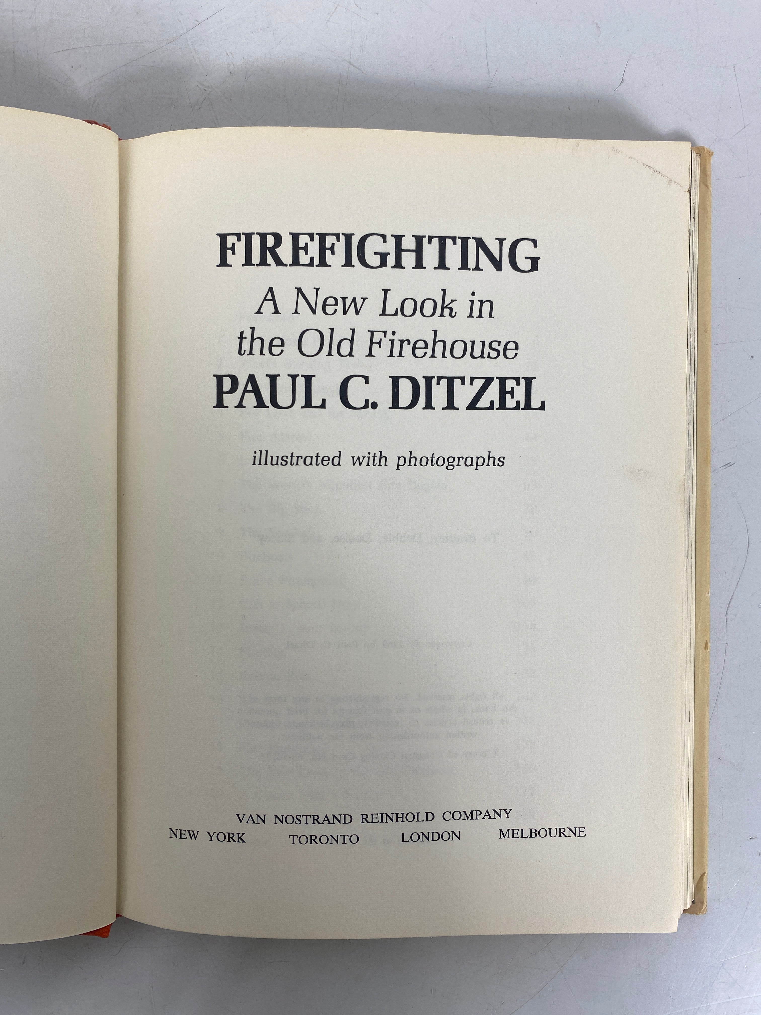 Firefighting A New Look in the Old Firehouse by Paul Ditzel 1969 Vintage HCDJ