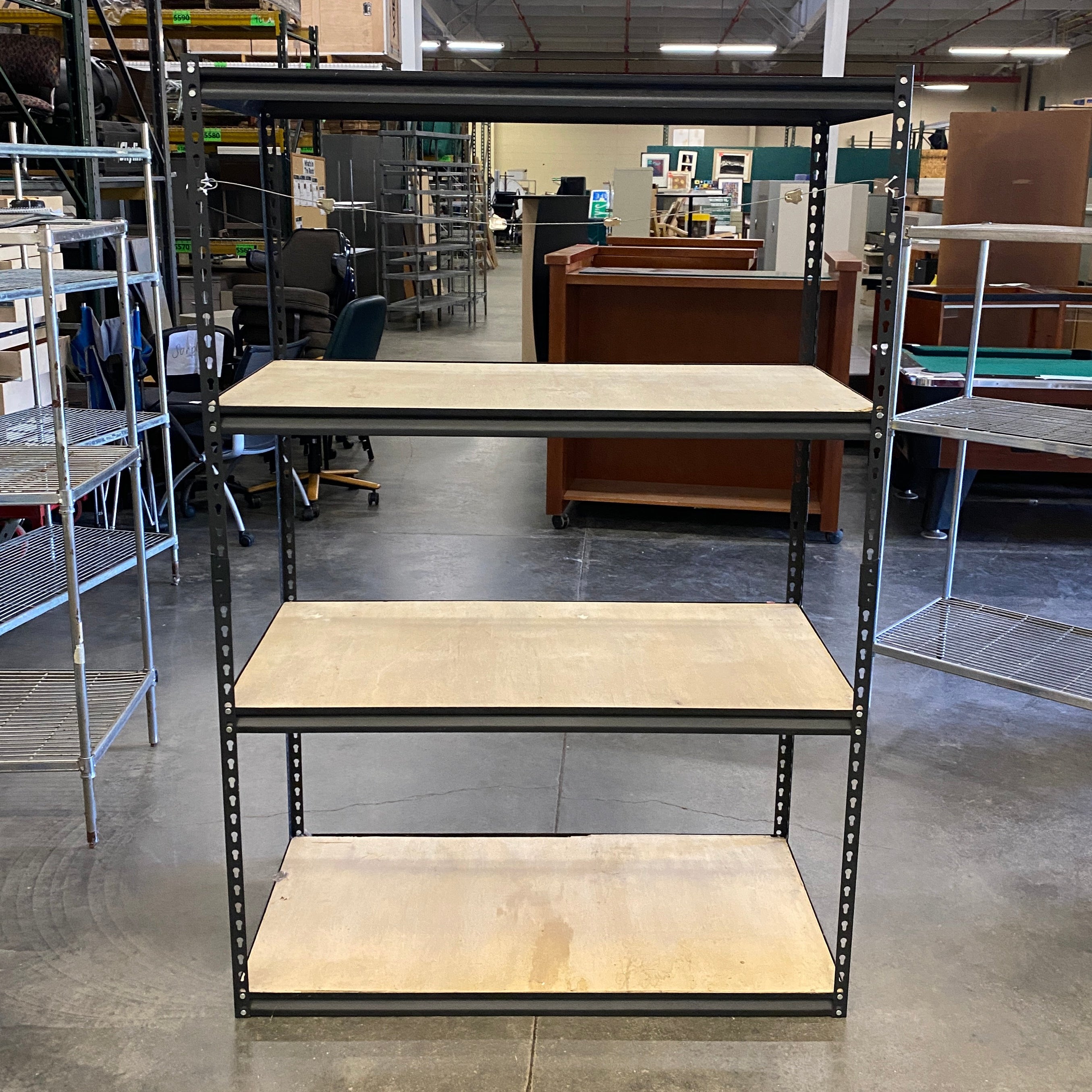 Black Metal and Wood 4 Tier Shelf