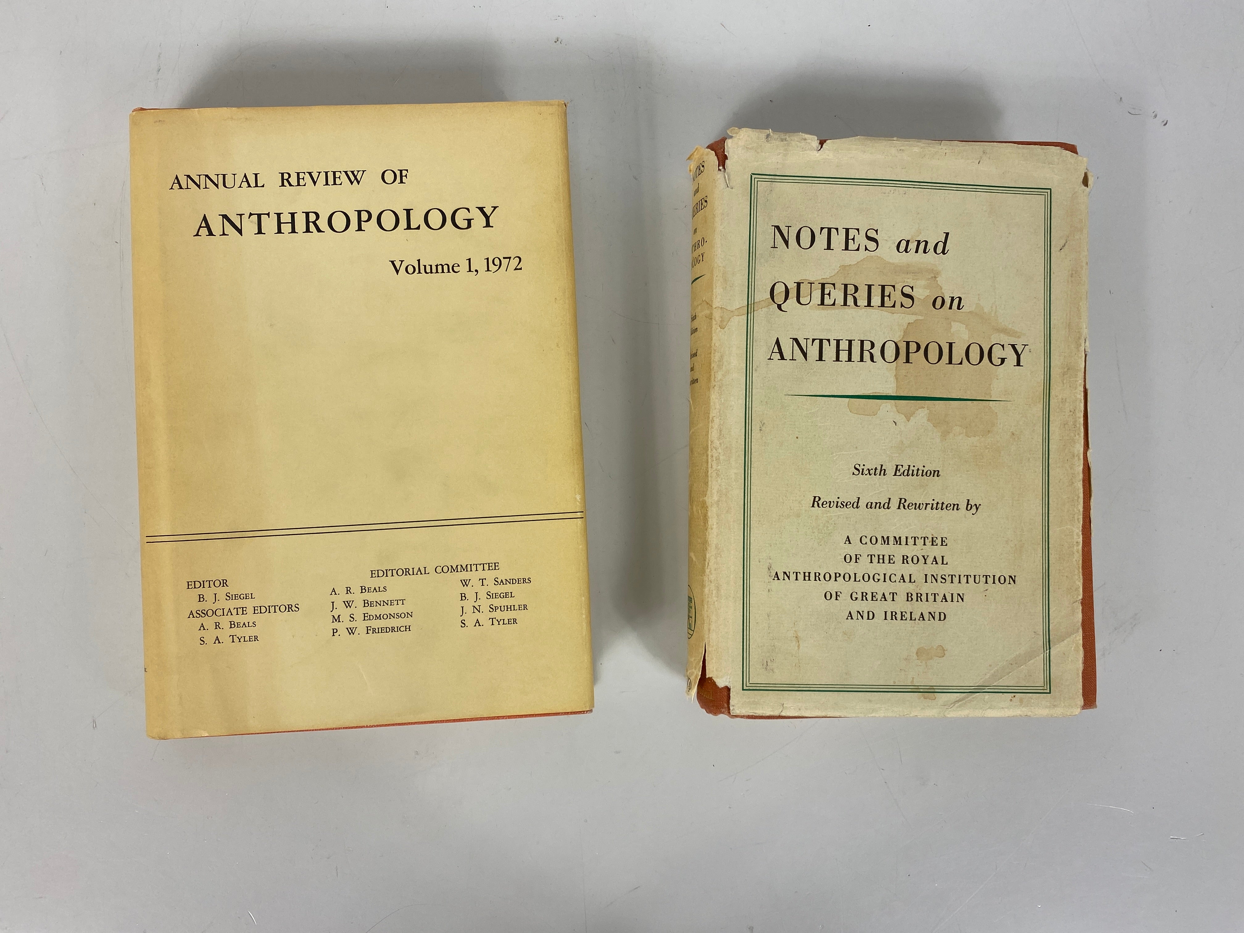 Lot of 2: Notes & Queries on Anthropology/Annual Review of Anthropology 1972