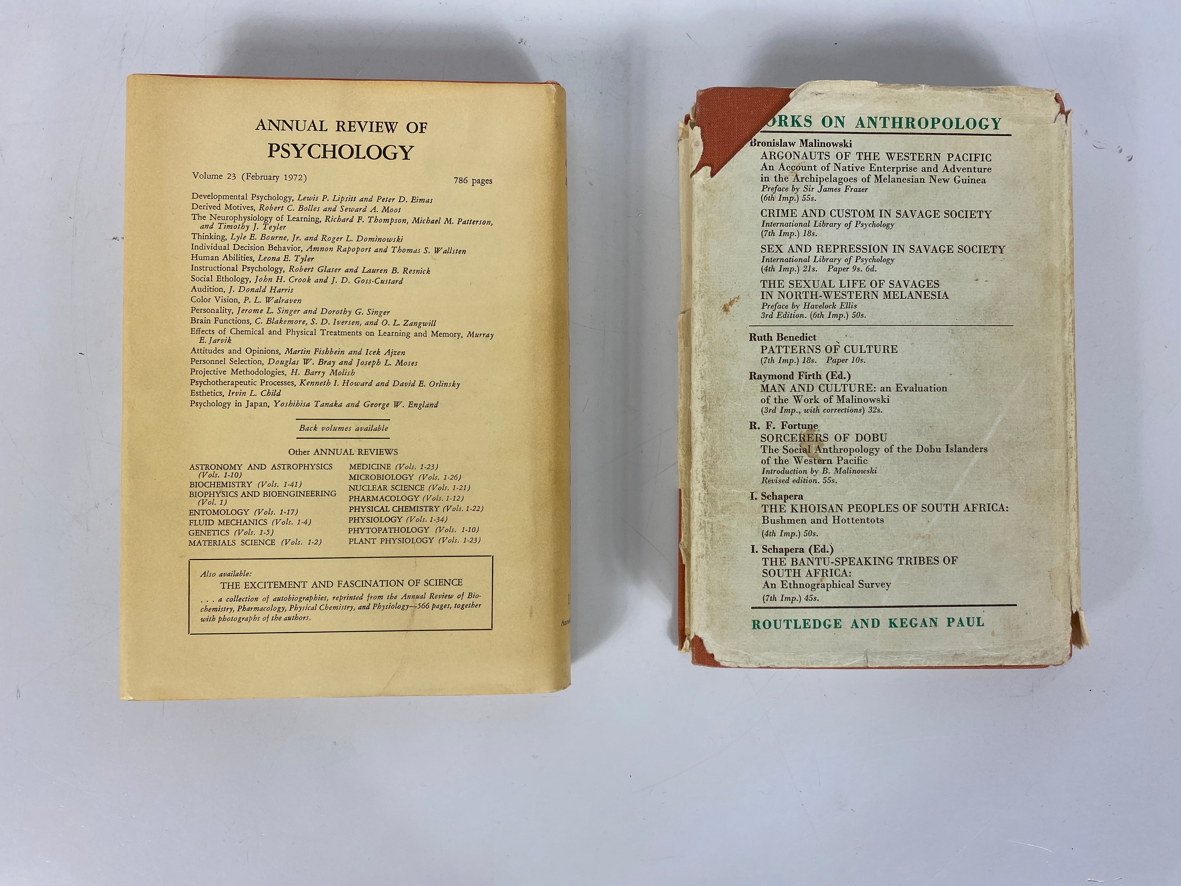 Lot of 2: Notes & Queries on Anthropology/Annual Review of Anthropology 1972