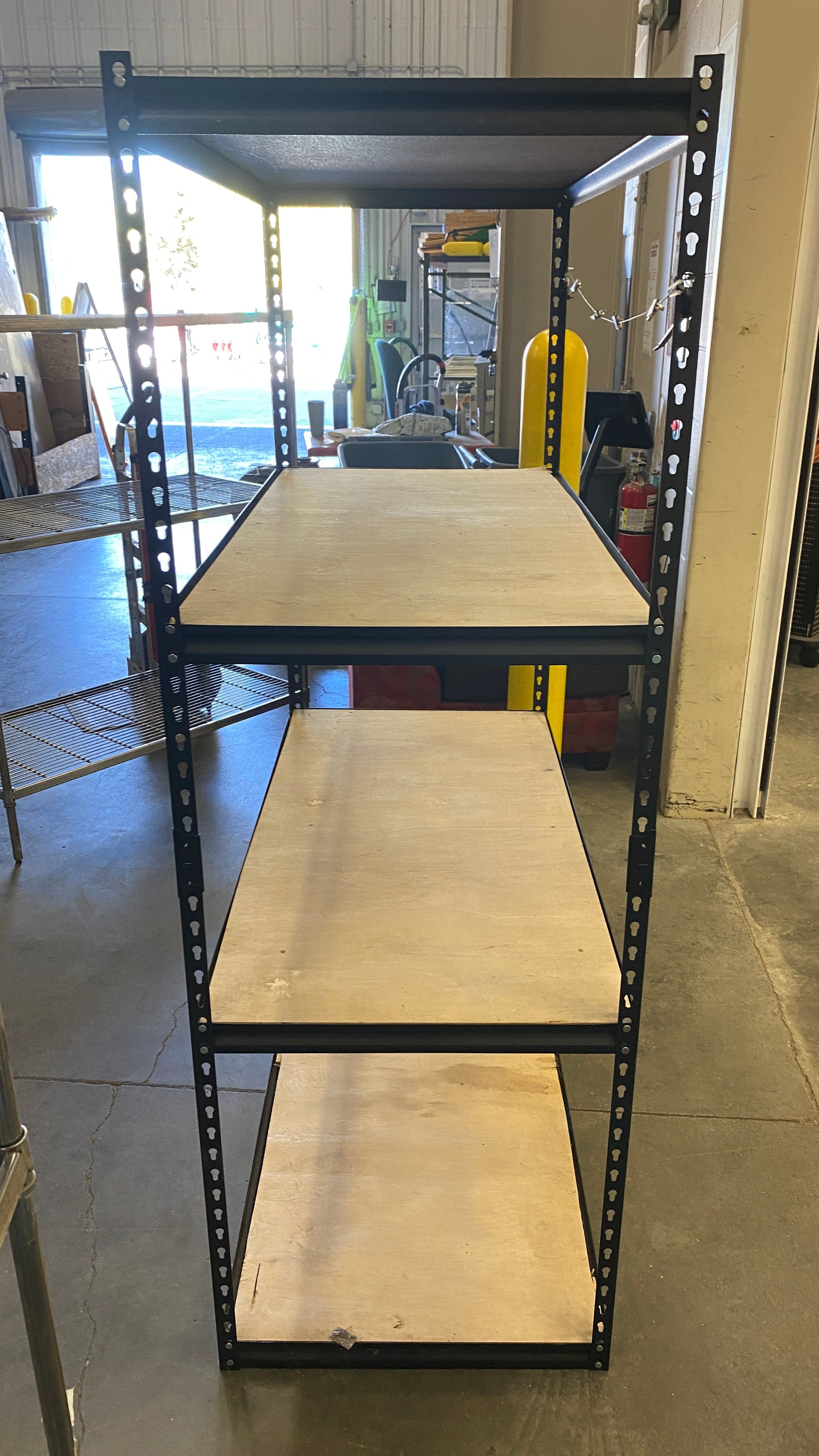 Black Metal and Wood 4 Tier Shelf