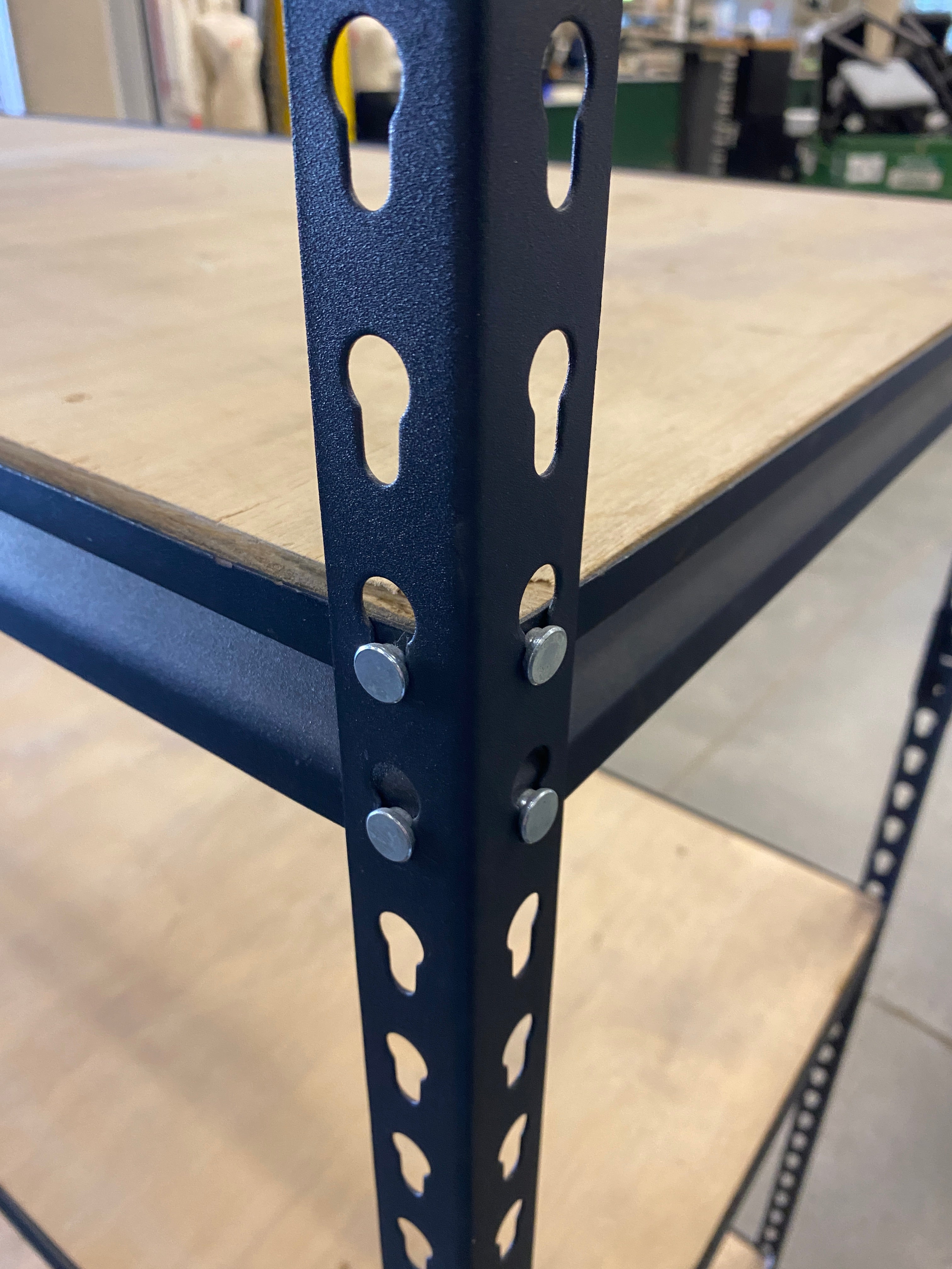 Black Metal and Wood 4 Tier Shelf