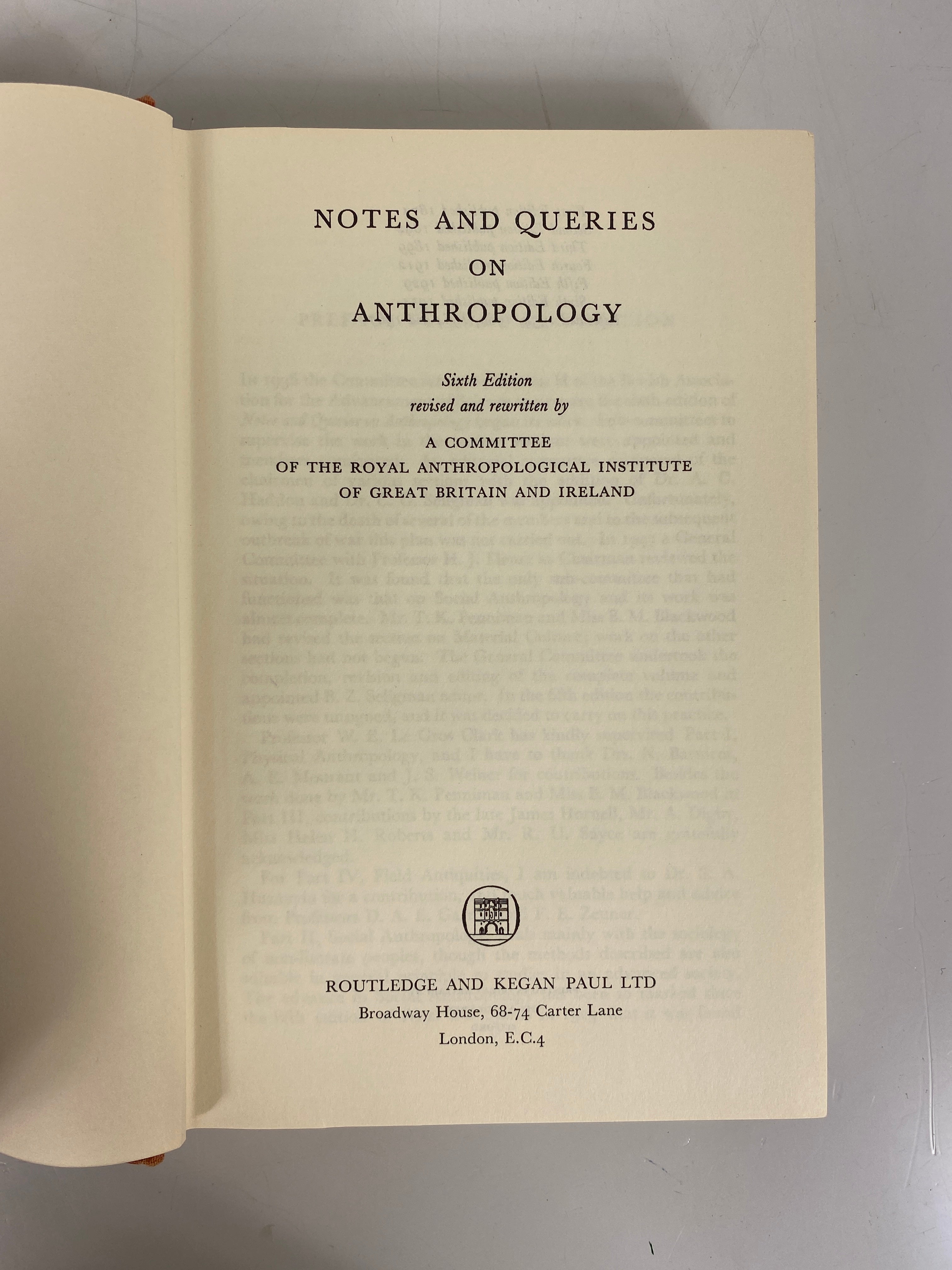 Lot of 2: Notes & Queries on Anthropology/Annual Review of Anthropology 1972