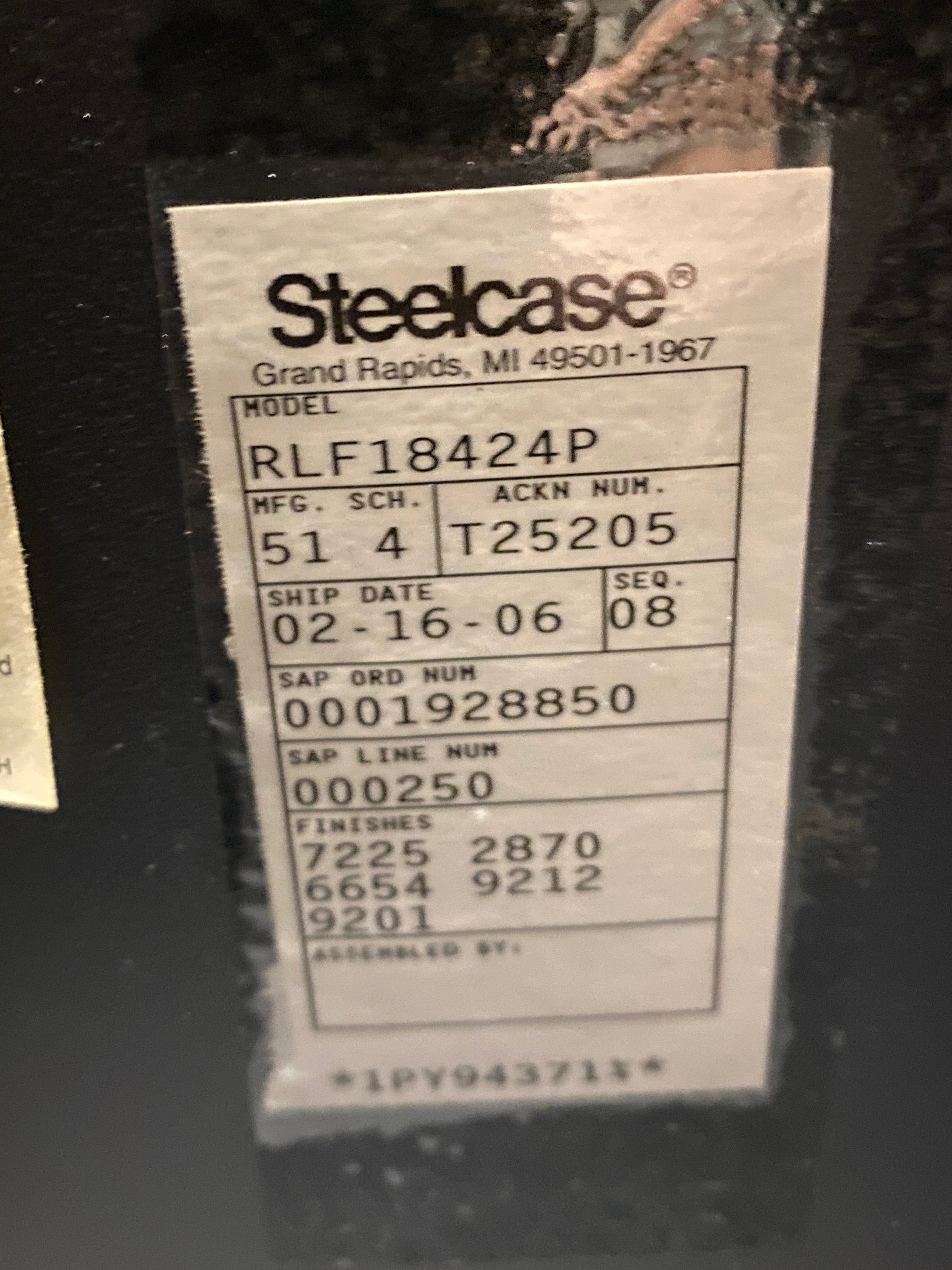 Steelcase #RLF18424P Lateral 4 Drawer File Cabinet