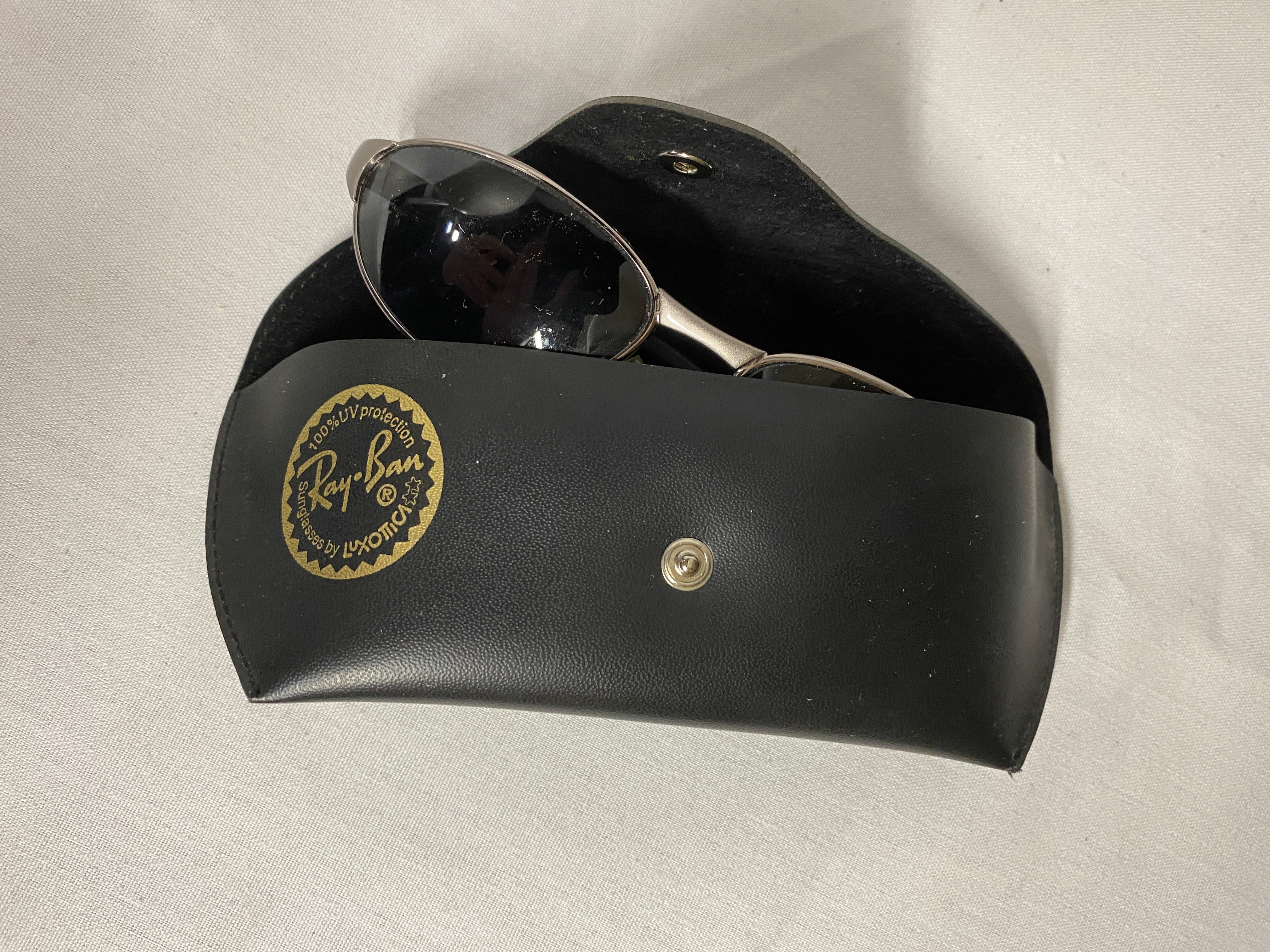 Ray Ban Silver and Black Sunglasses w/ Case