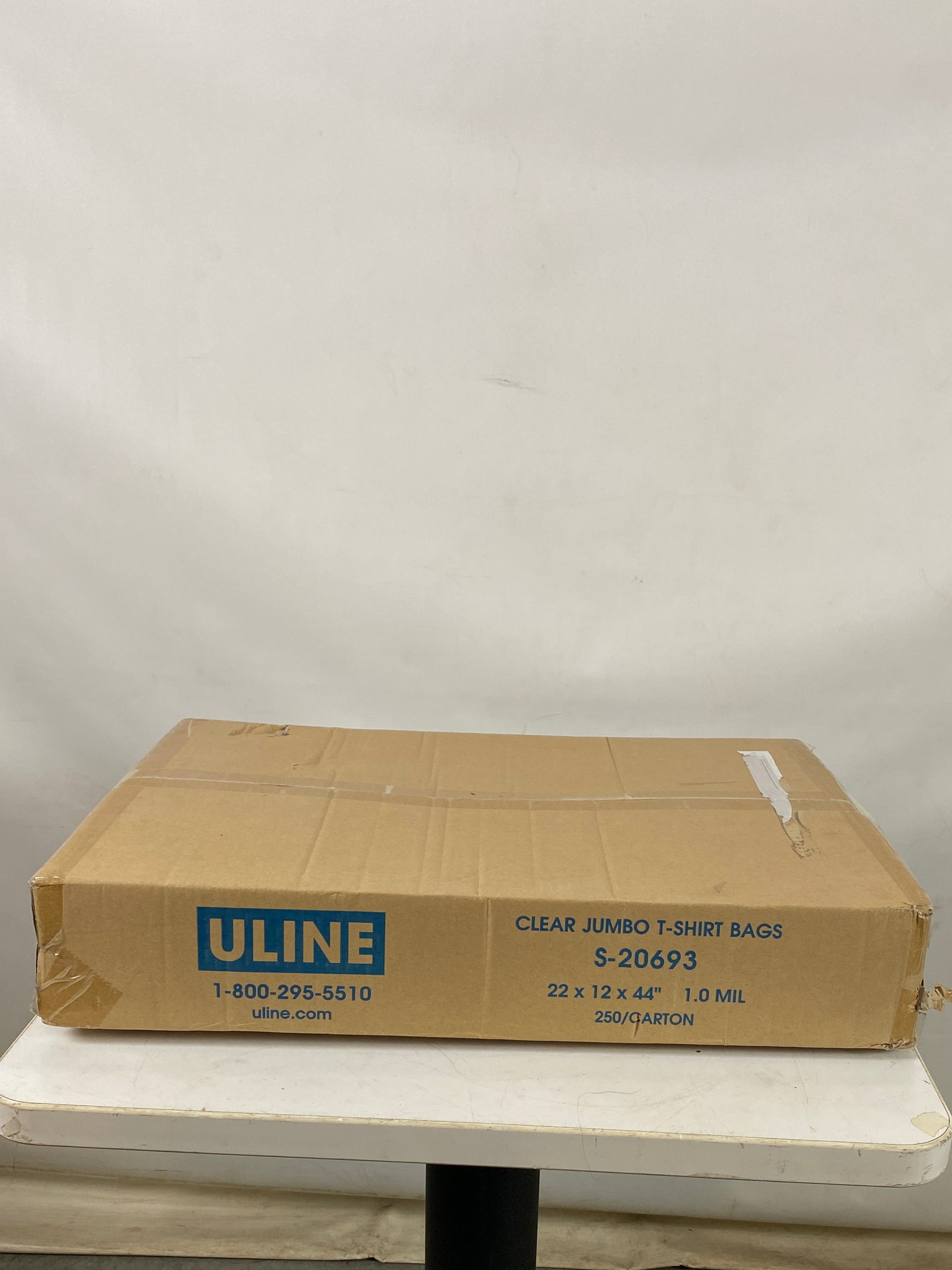 Uline Box of Jumbo Clear HDPE T-shirt Bags