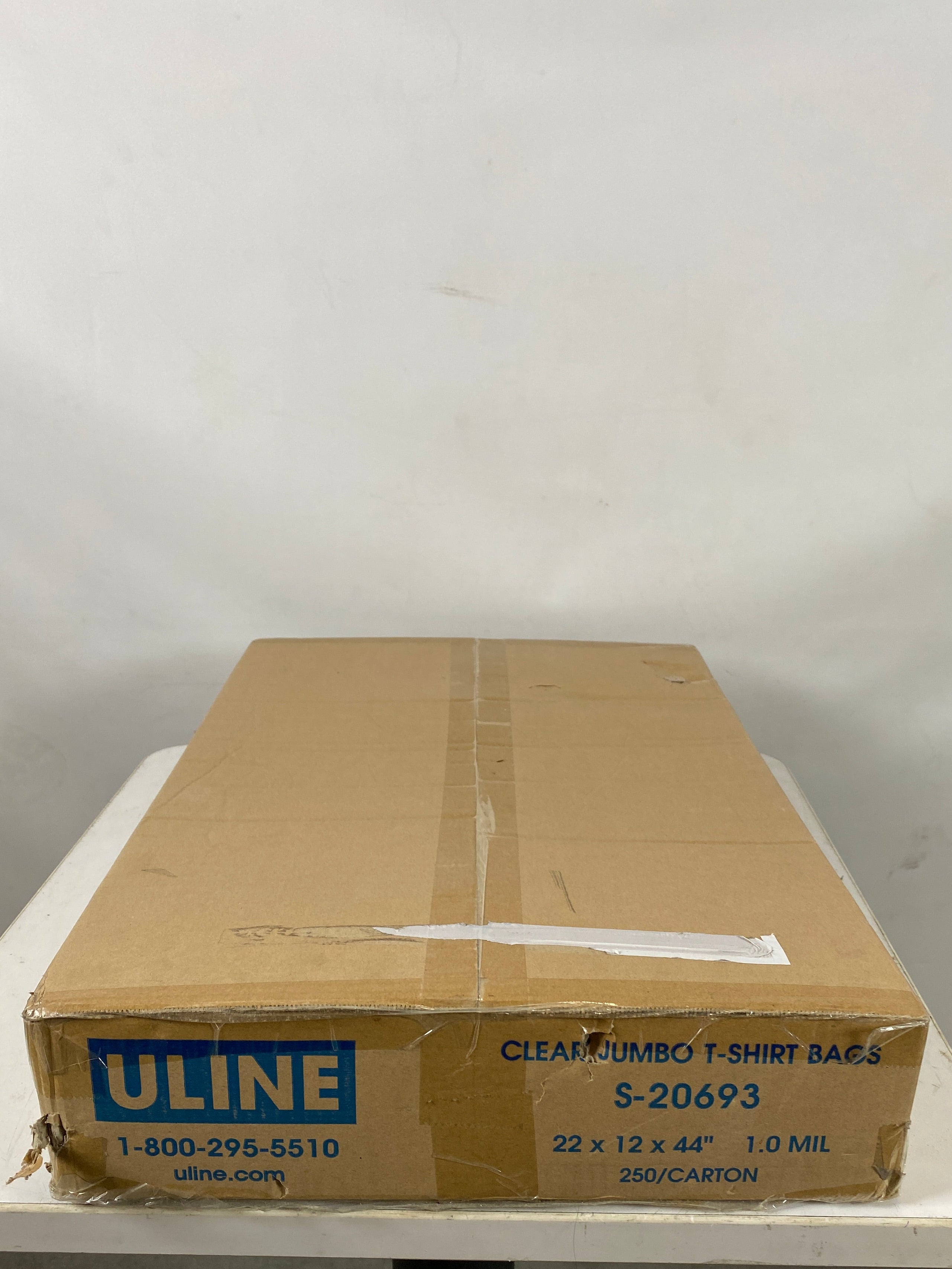Uline Box of Jumbo Clear HDPE T-shirt Bags