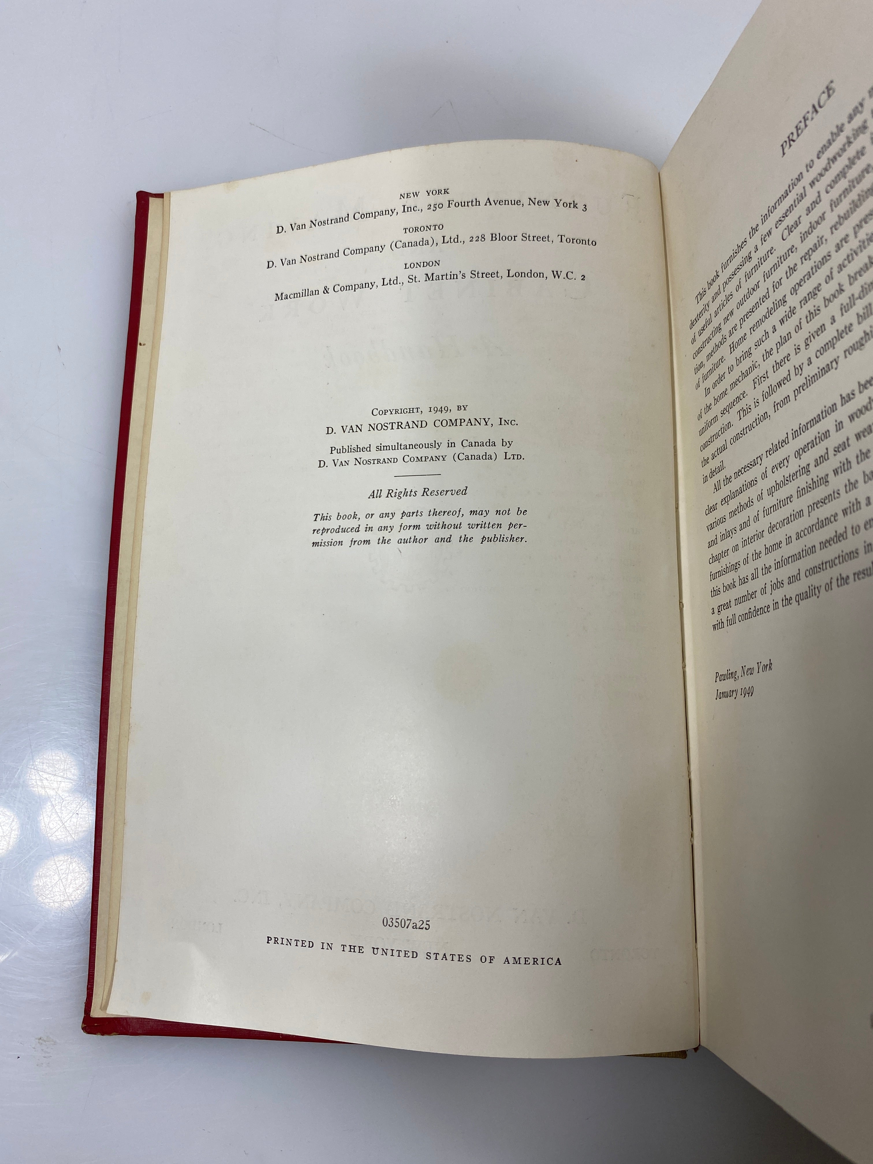 Furniture Making and Cabinet Work by Pelton 1949 HC