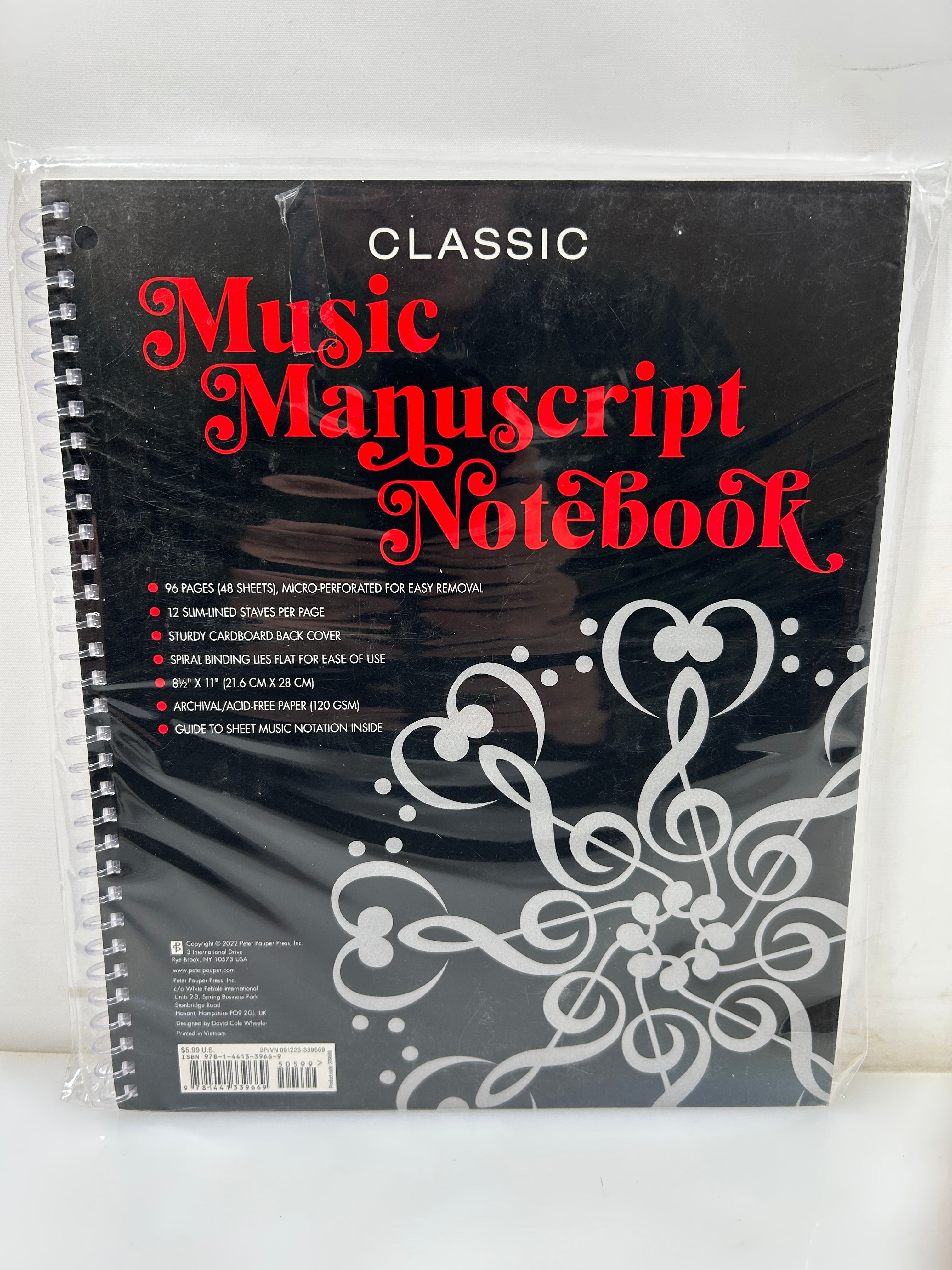 Music Manuscript Notebook by Peter Pauper Press