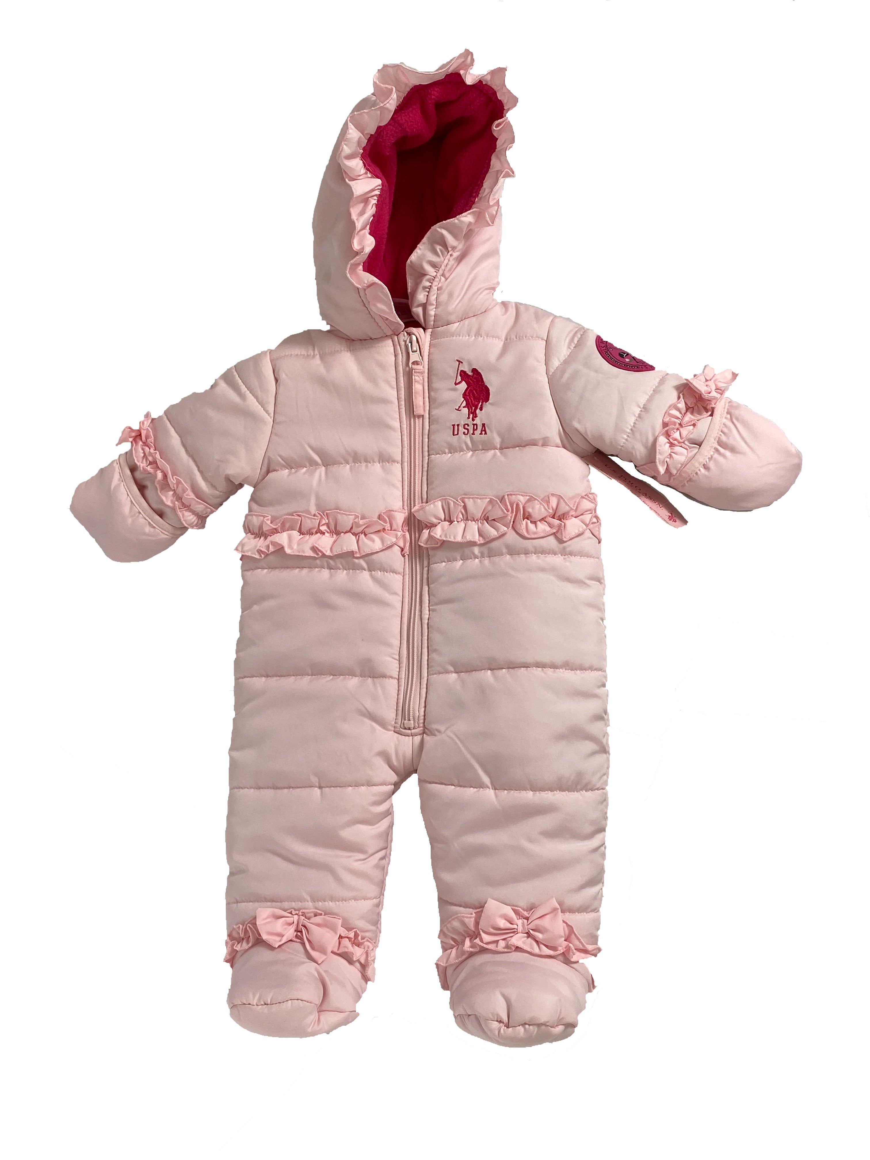 U.S. Polo Assn. Baby Pink Snowsuit Size 3/6 M