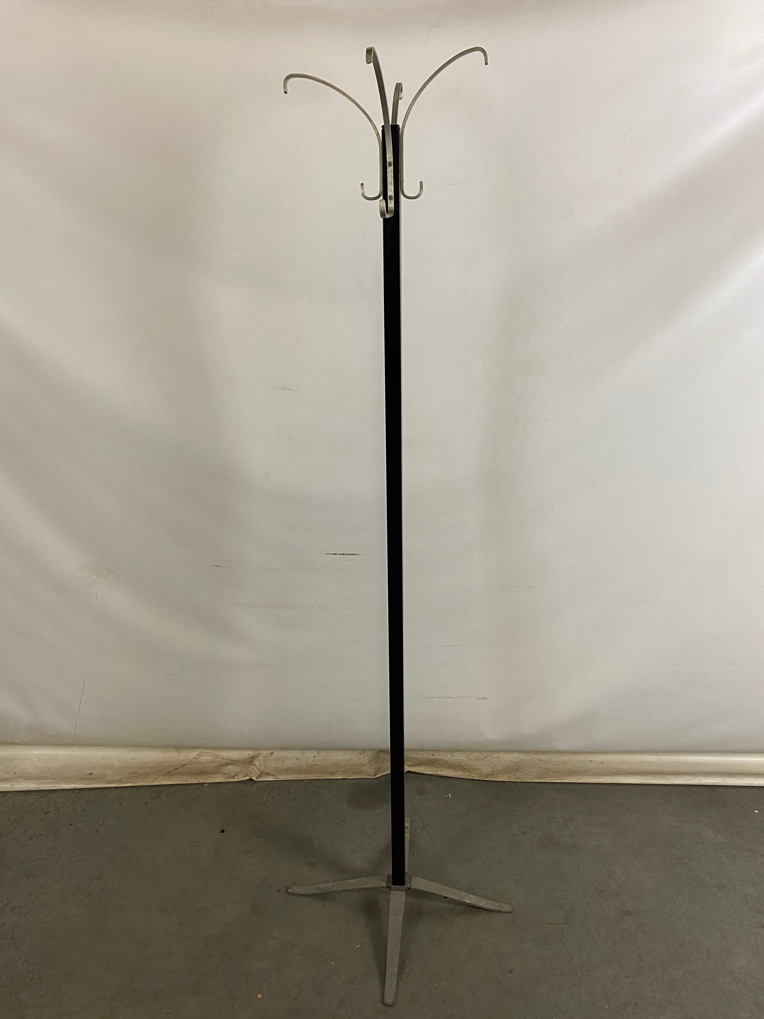 Black and Silver Metal Coat Rack