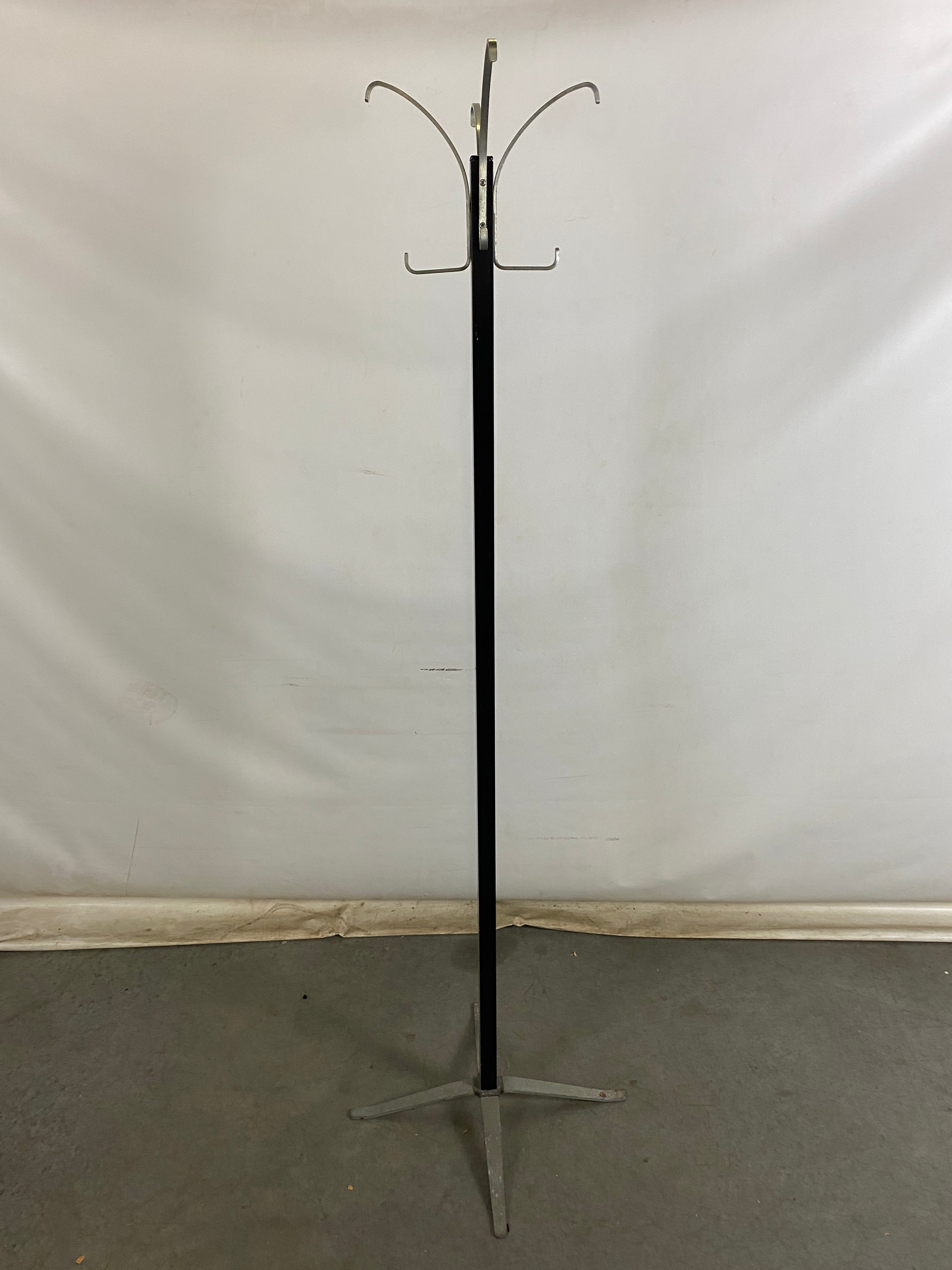 Black and Silver Metal Coat Rack