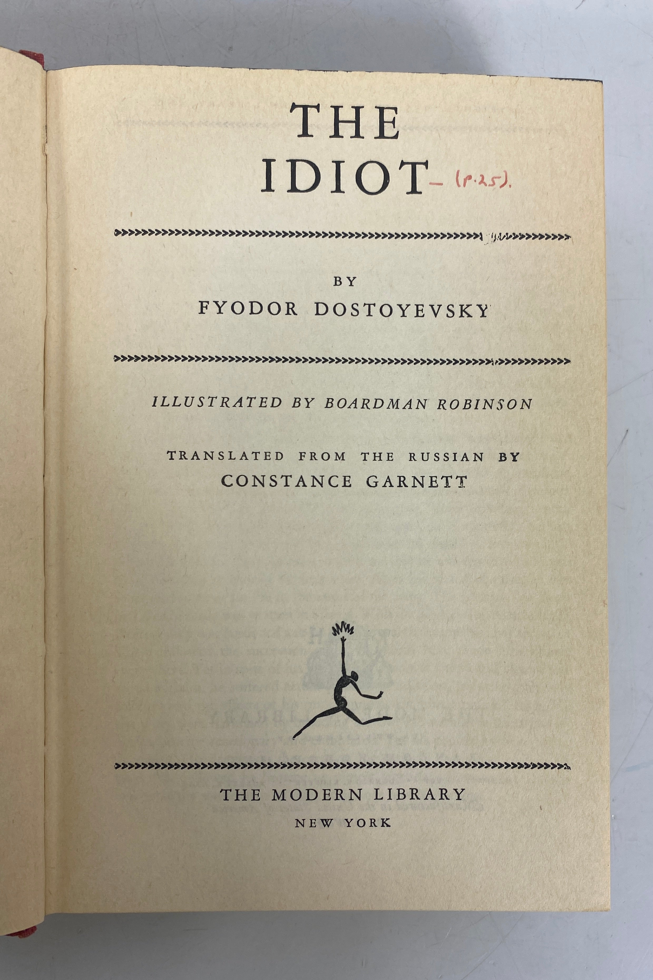 The Idiot by Dostoyevsky Modern Library 1935 Vintage HC DJ