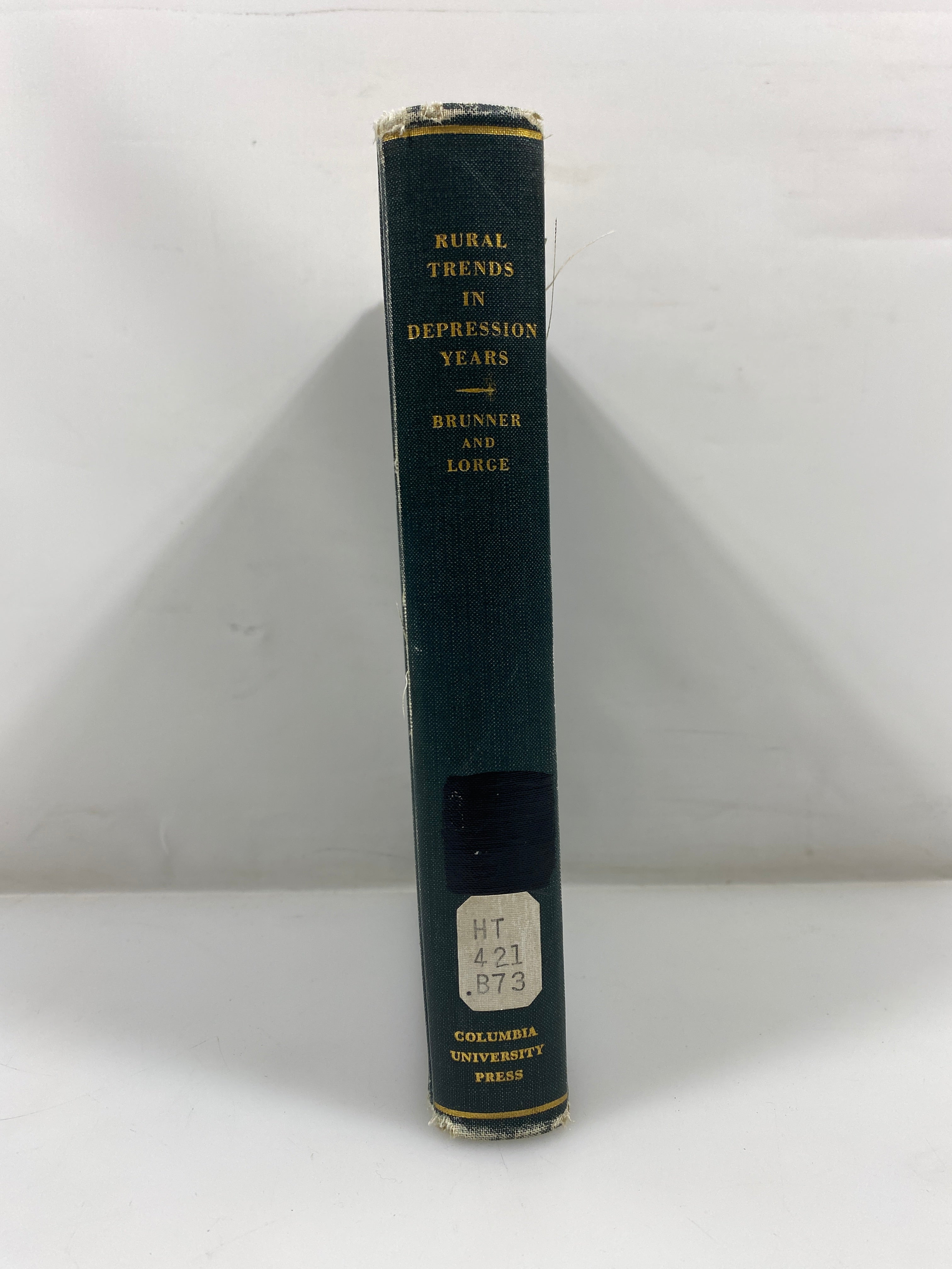 Rural Trends in Depression Years by Brunner/Lorge Ex-library 1937 HC