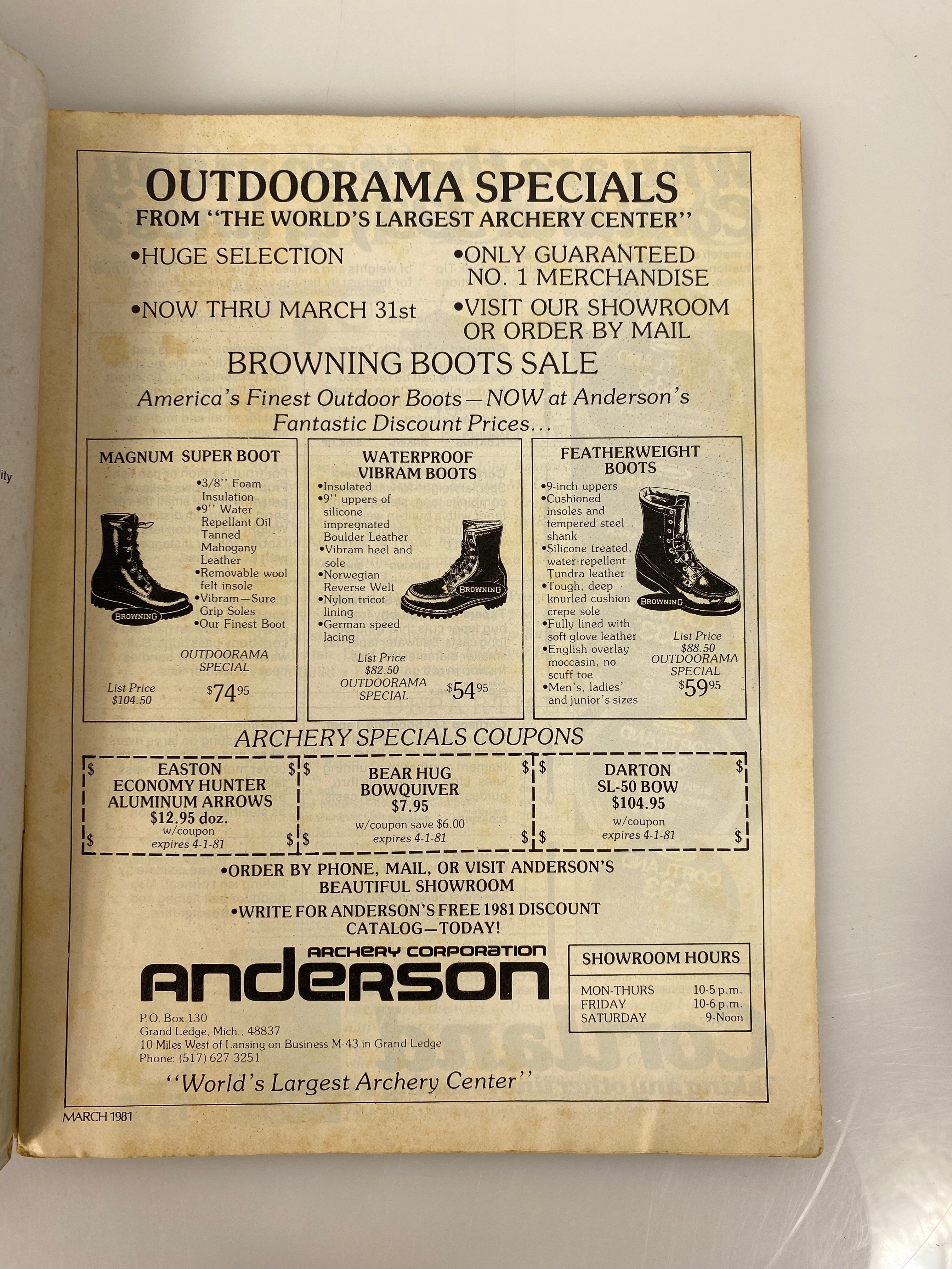 Lot of 2 Michigan Out-of-Doors Magazine 1981