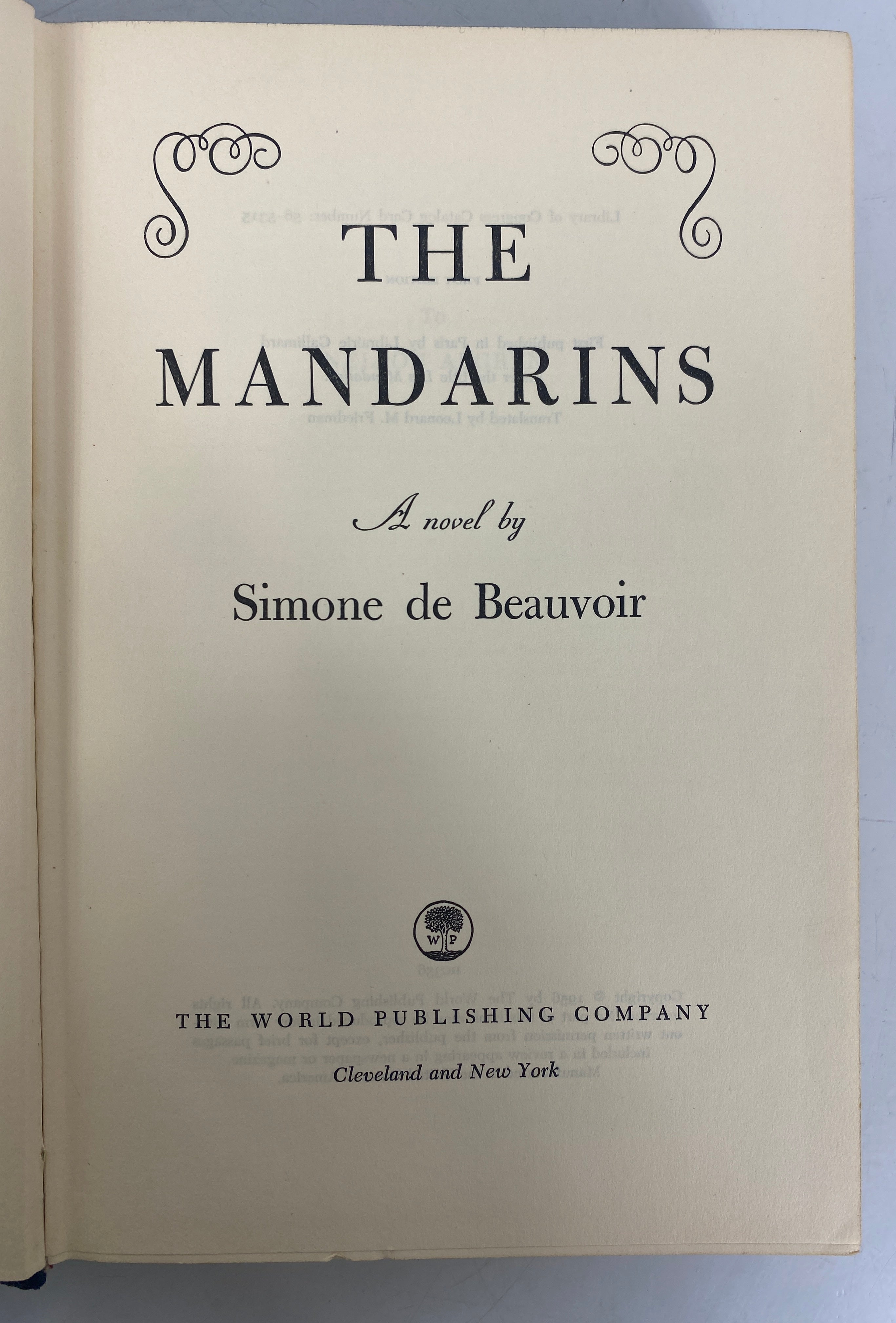 The Mandarins Simone de Beauvoir 1956 First Edition HC