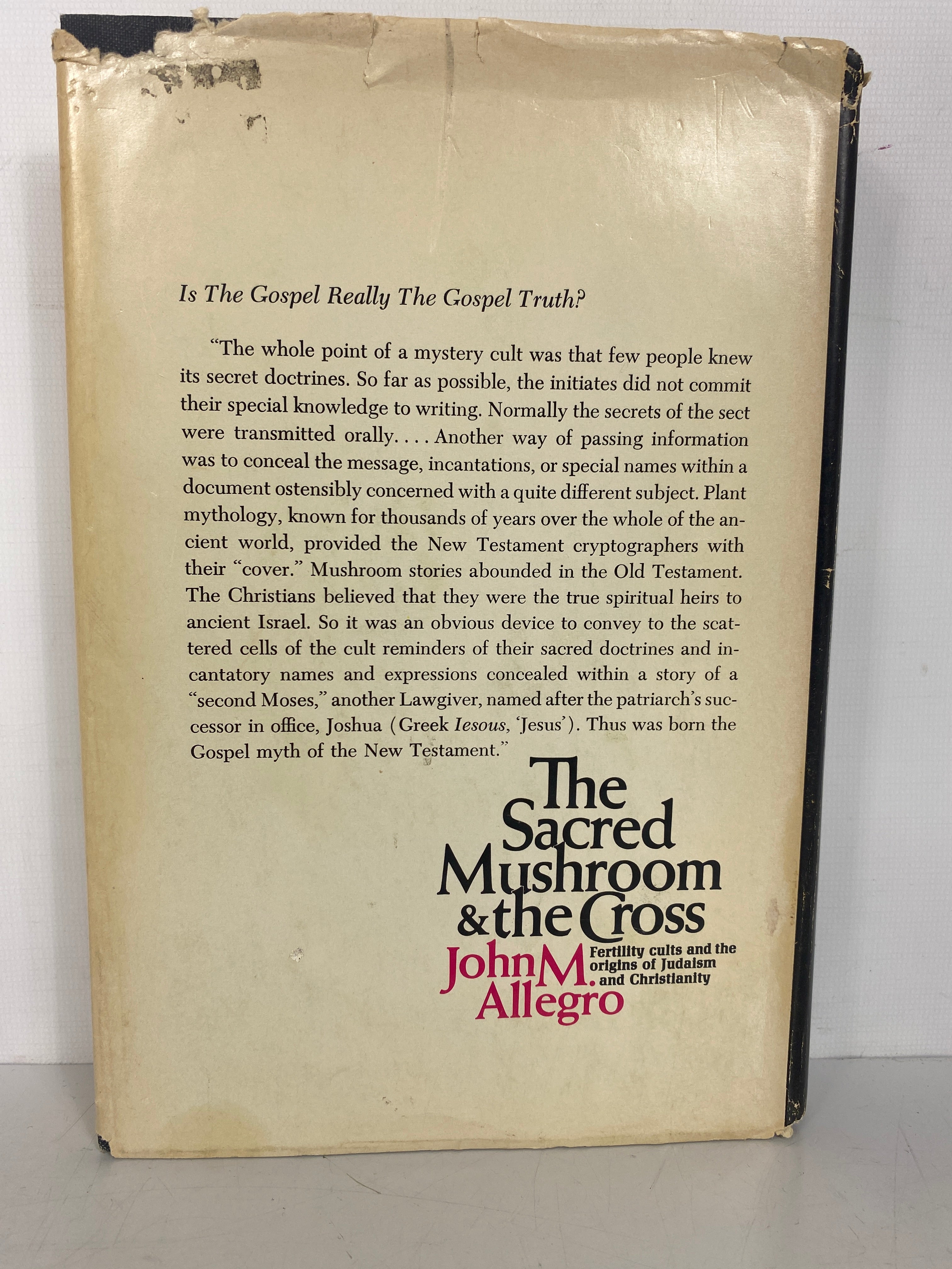 The Sacred Mushroom & the Cross John Allegro 1970 1st Ed HC DJ