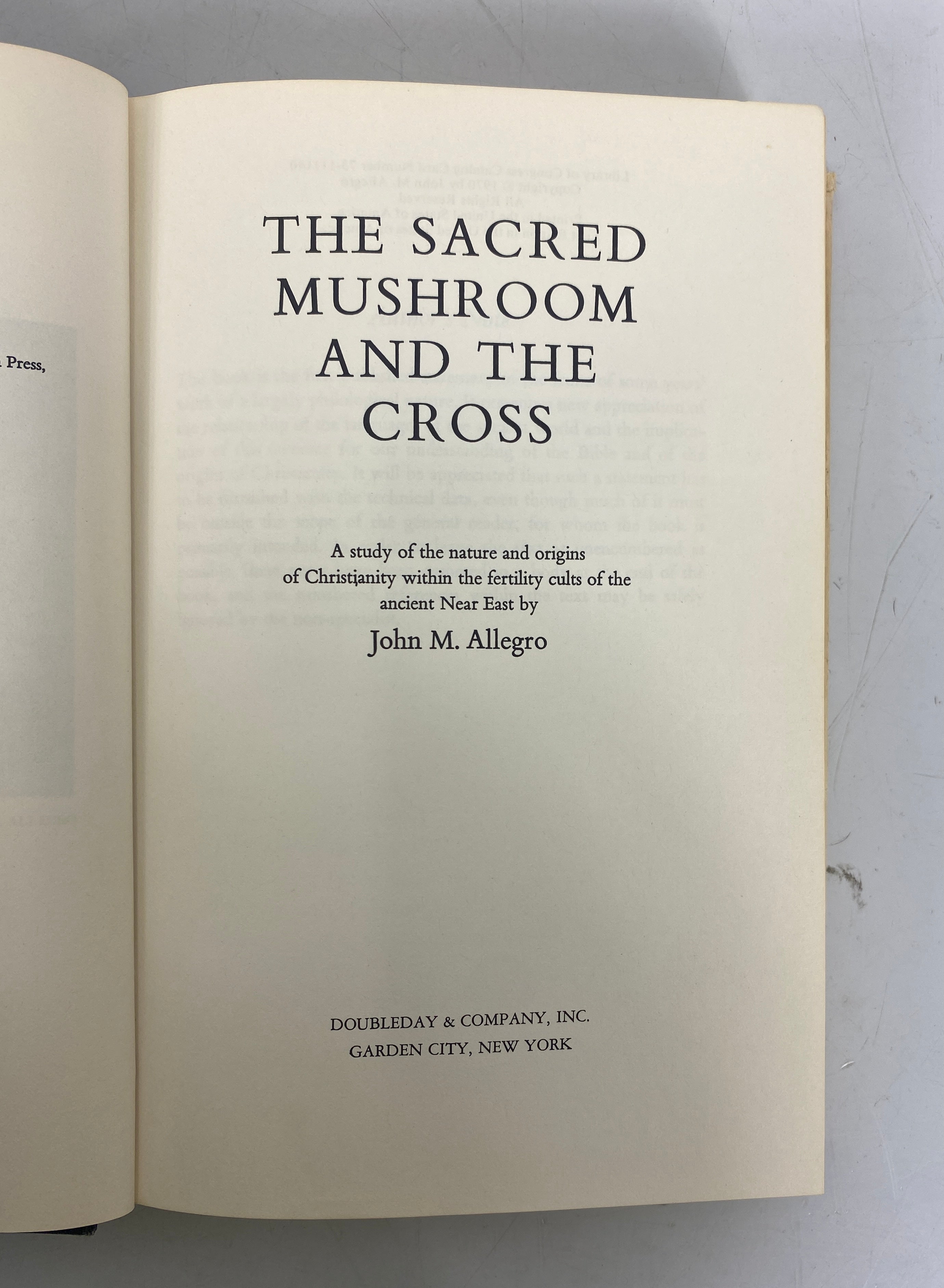 The Sacred Mushroom & the Cross John Allegro 1970 1st Ed HC DJ