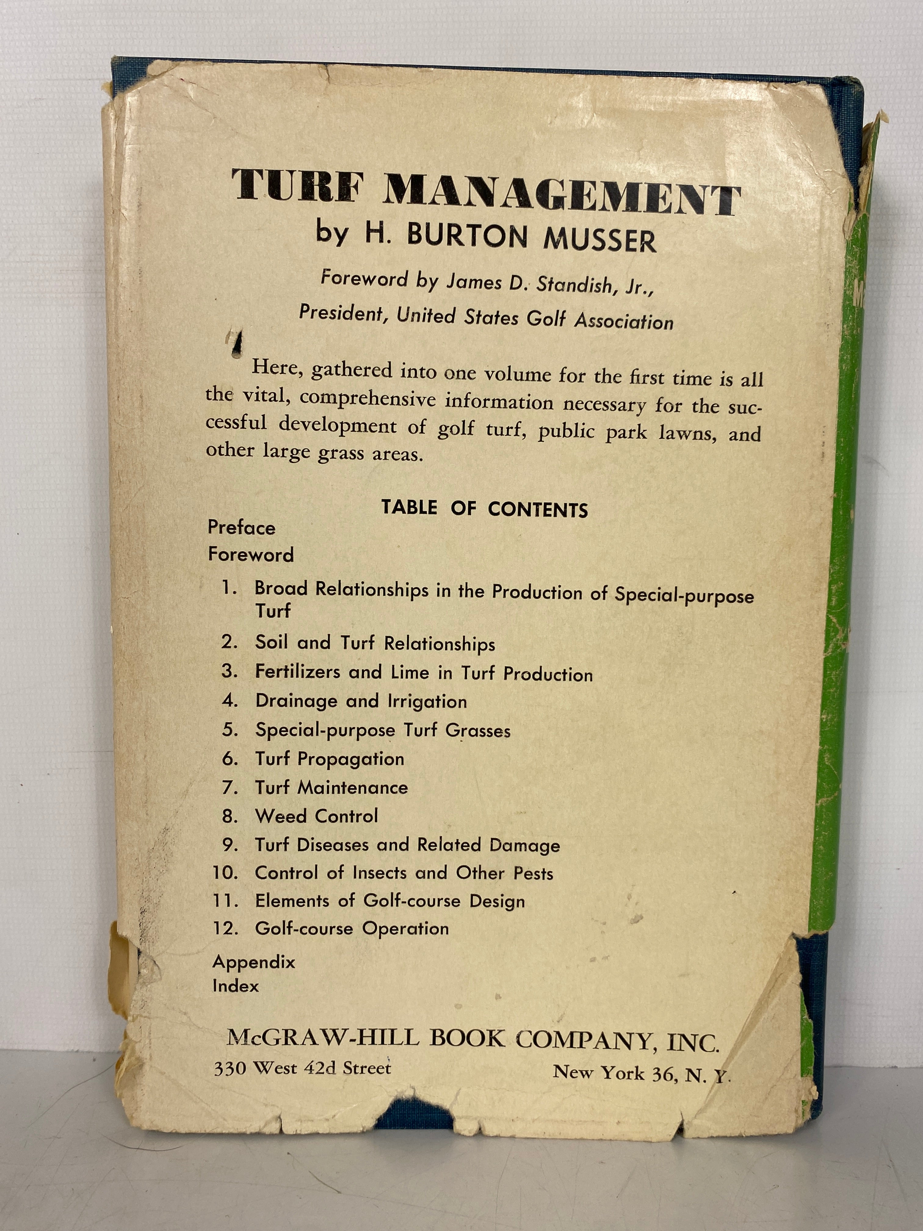 Turf Management H. Burton Musser 1950 HC DJ U.S. Golf Association