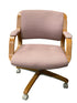 Steelcase Wooden Red Upholstered Office Chair