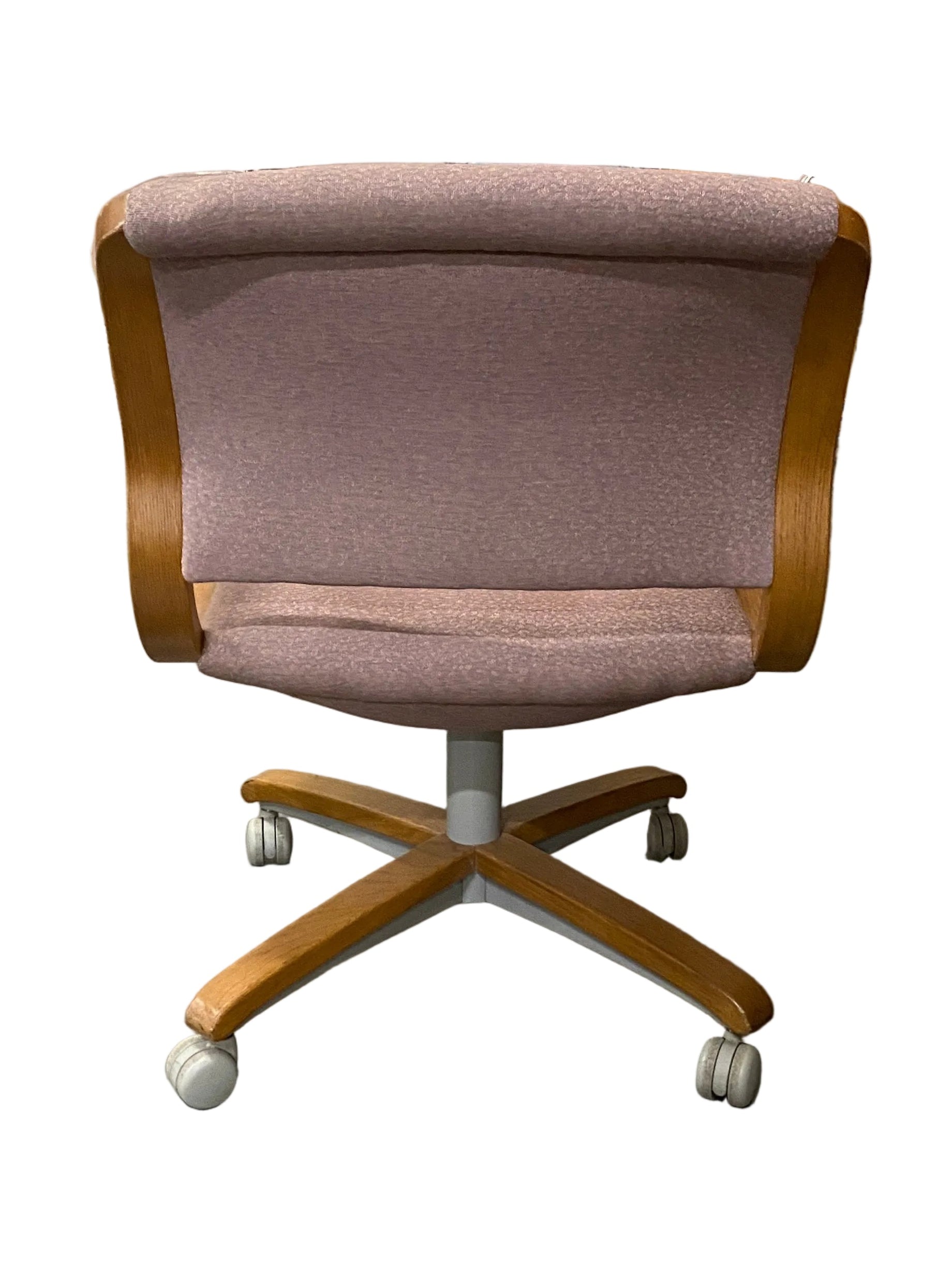 Steelcase Wooden Red Upholstered Office Chair