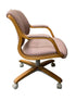 Steelcase Wooden Red Upholstered Office Chair