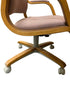 Steelcase Wooden Red Upholstered Office Chair