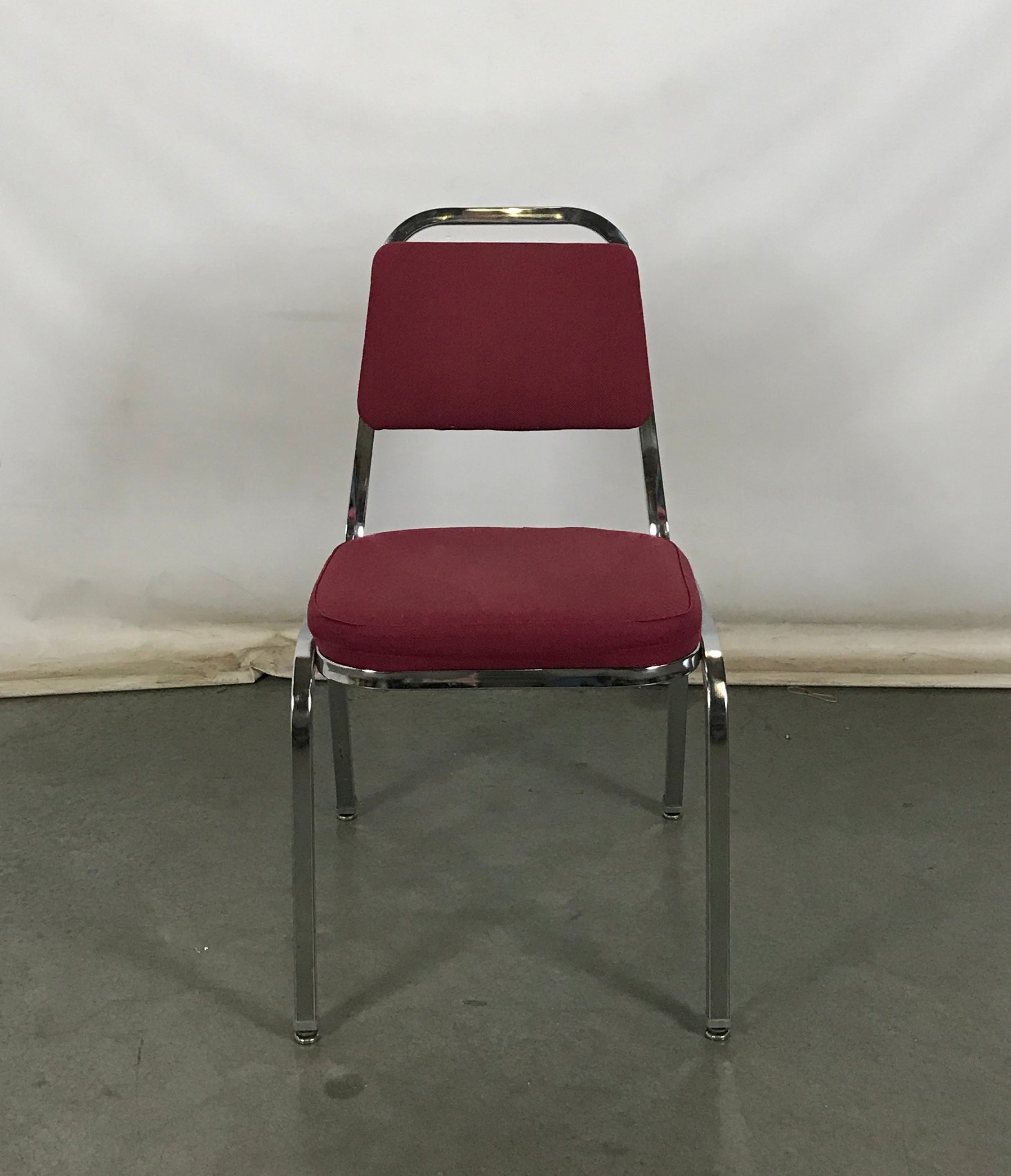 Red Upholstered Metal Chair