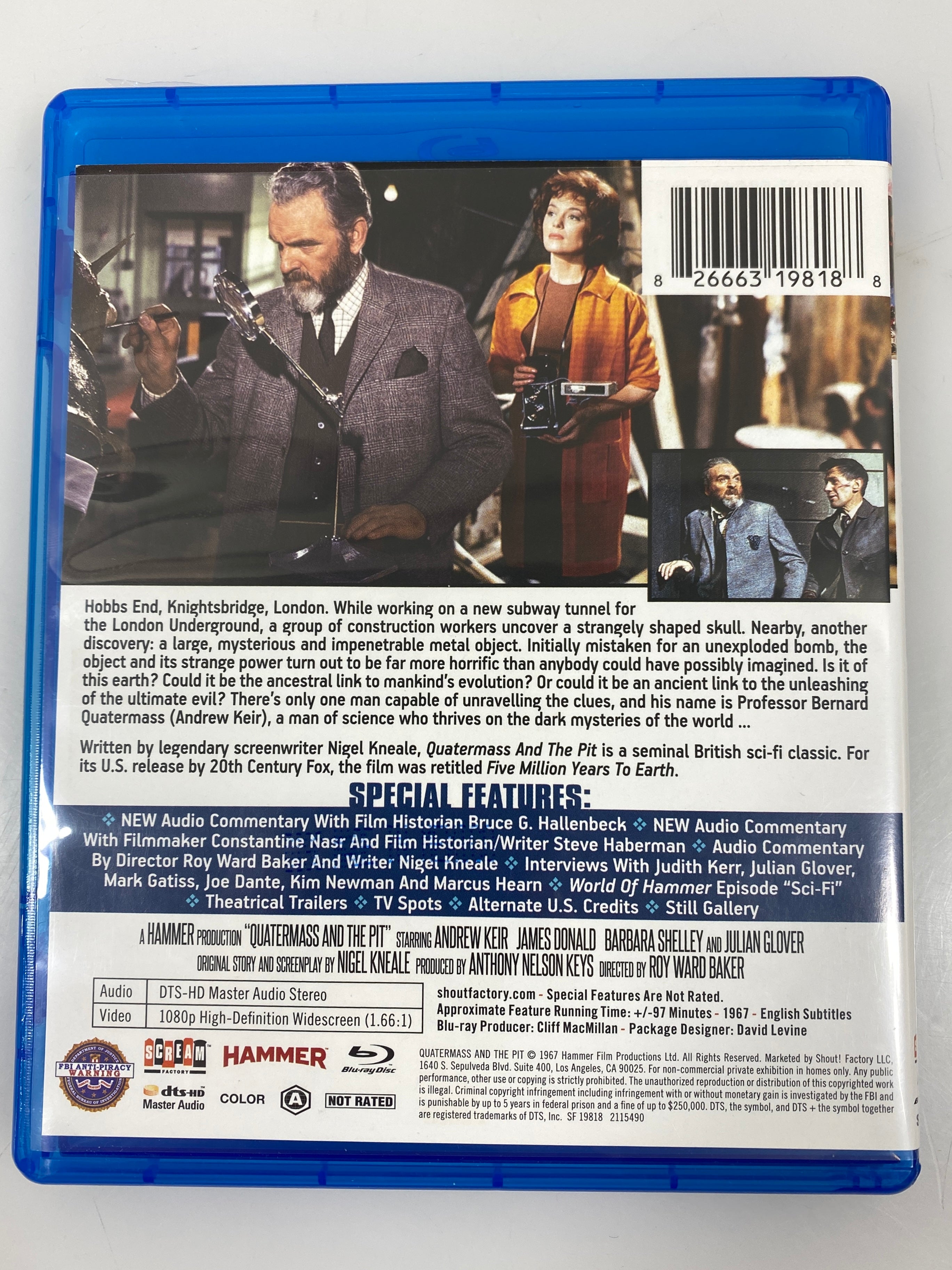 Quatermass and the Pit Blue Ray DVD