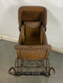 Antique Brown Wicker Woven Baby Carriage