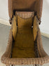 Antique Brown Wicker Woven Baby Carriage