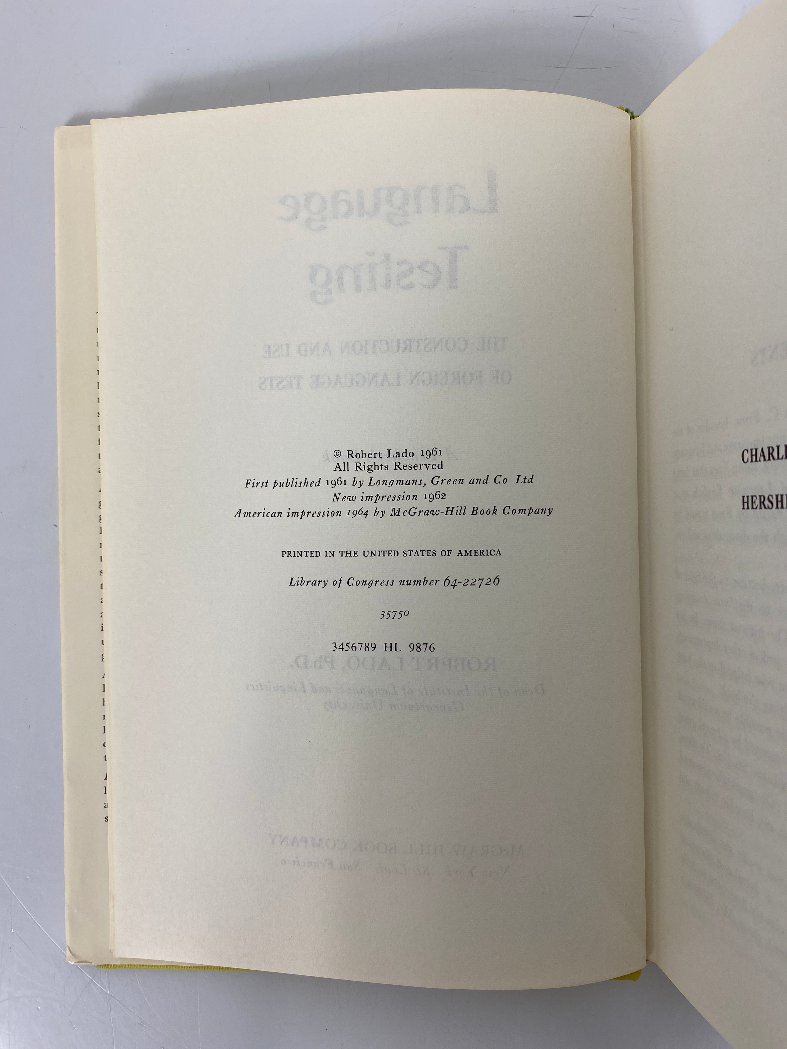 Language Testing by Robert Lado 1964 American Impression HC DJ