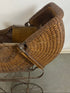 Antique Brown Wicker Woven Baby Carriage