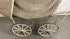Antique White Wicker Woven Baby Carriage