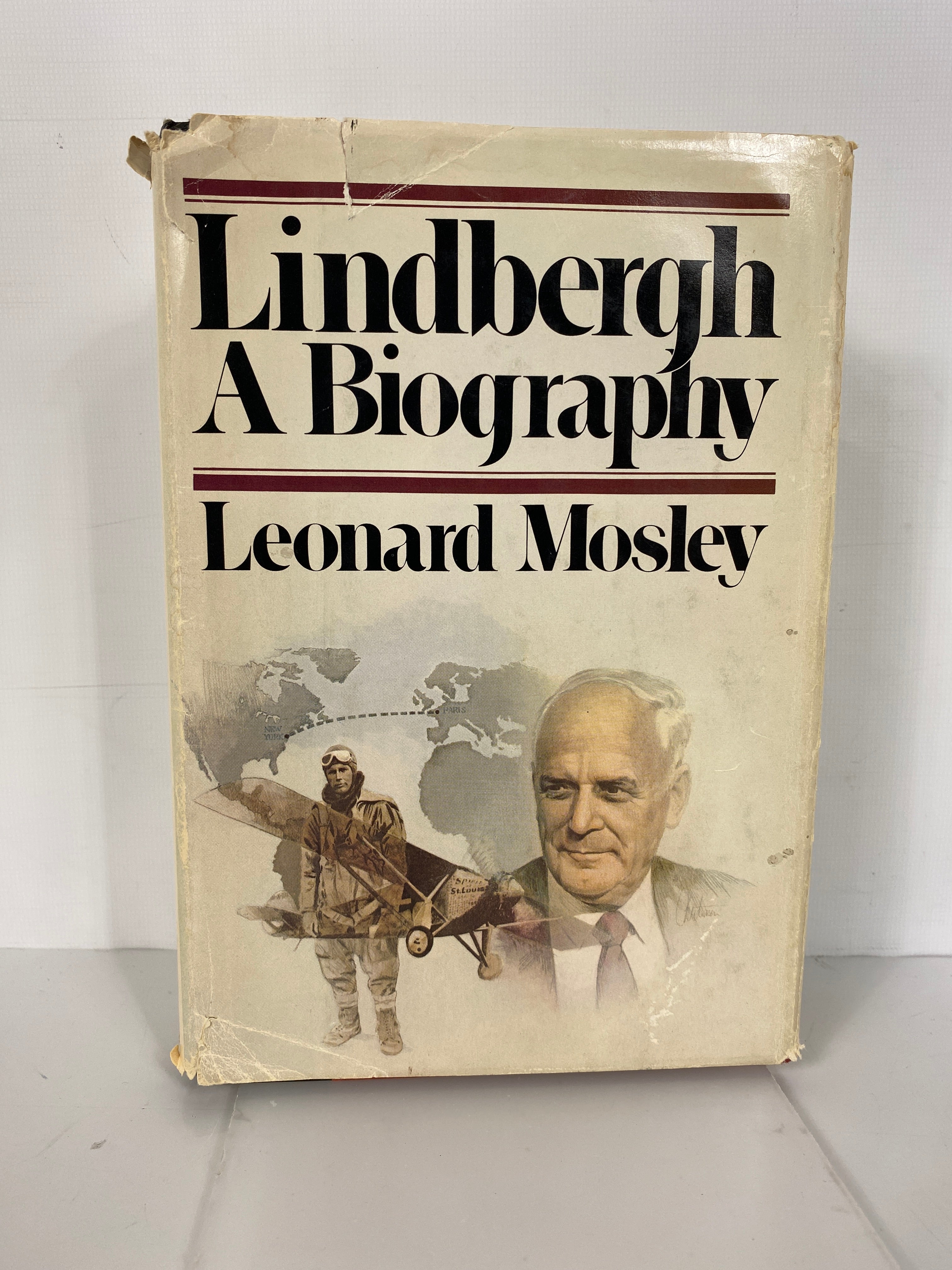 Lindbergh A Biography by Mosley 1976 BCE HCDJ w Ephemera