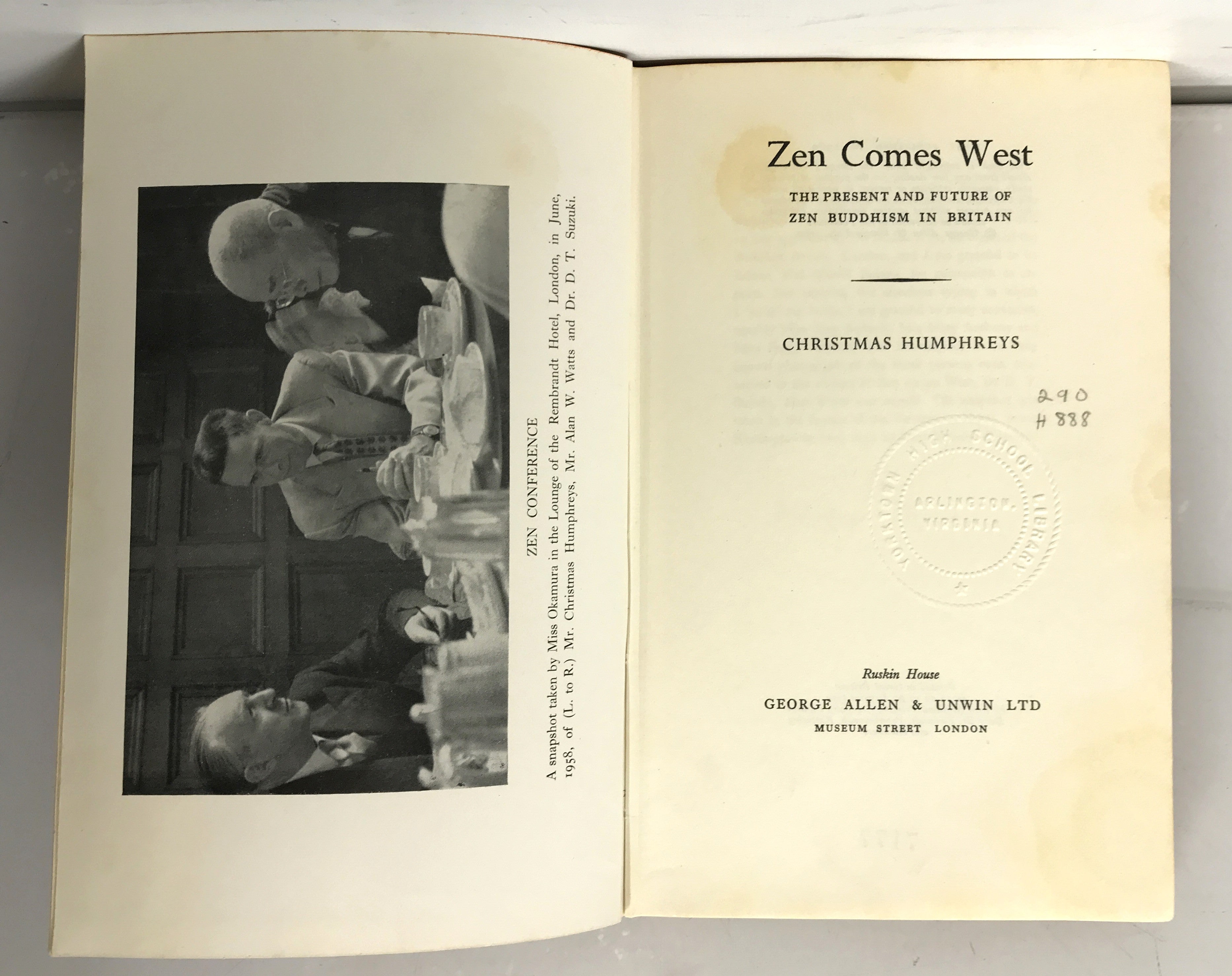 Zen Comes West by Christmas Humphreys 1960 HC