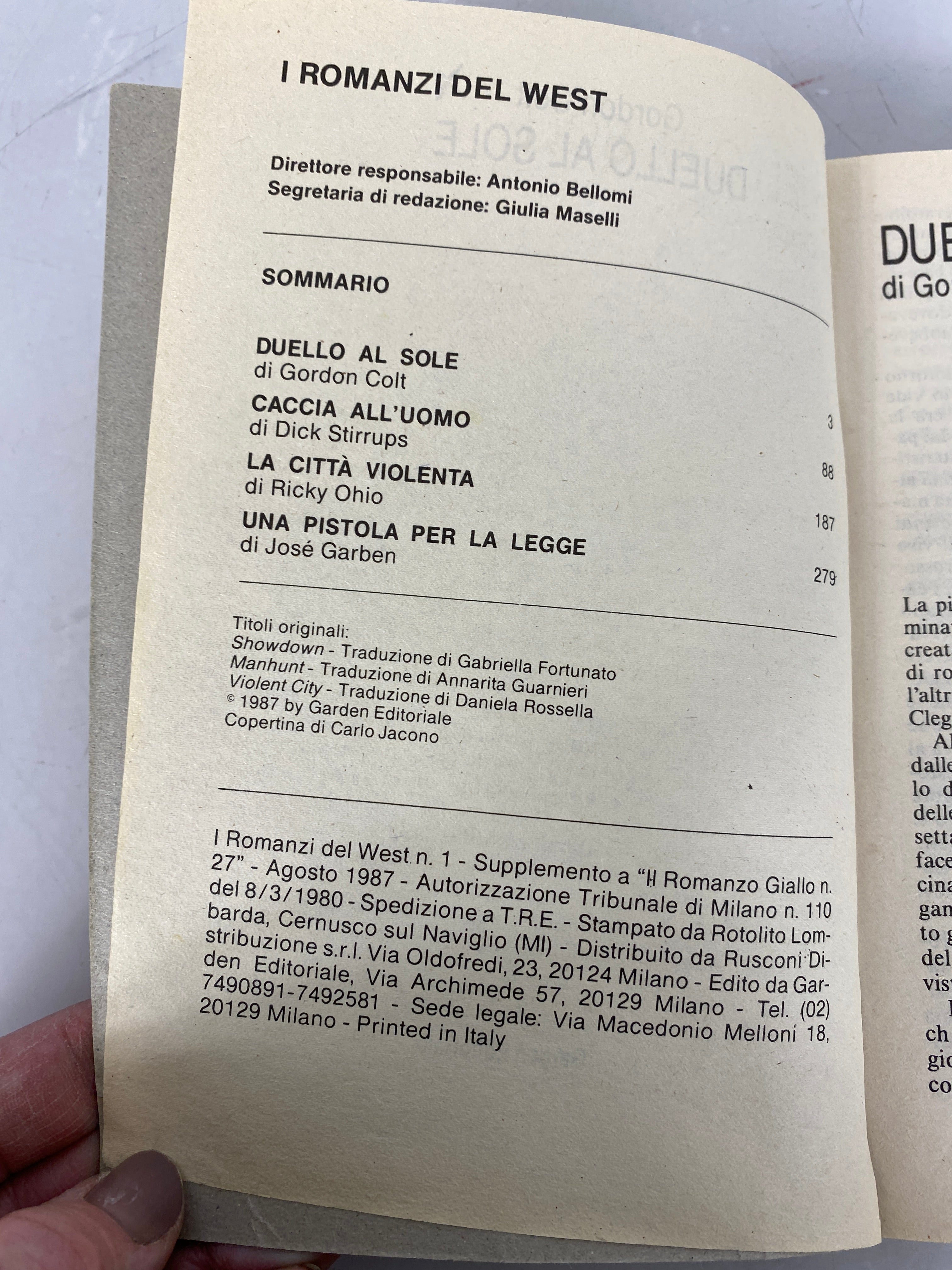 Lot of 3 Italian Language Novels L'Umiliazione, Duello Al Sole, and La Vendetta Dei Generali 1987-2010 HC SC