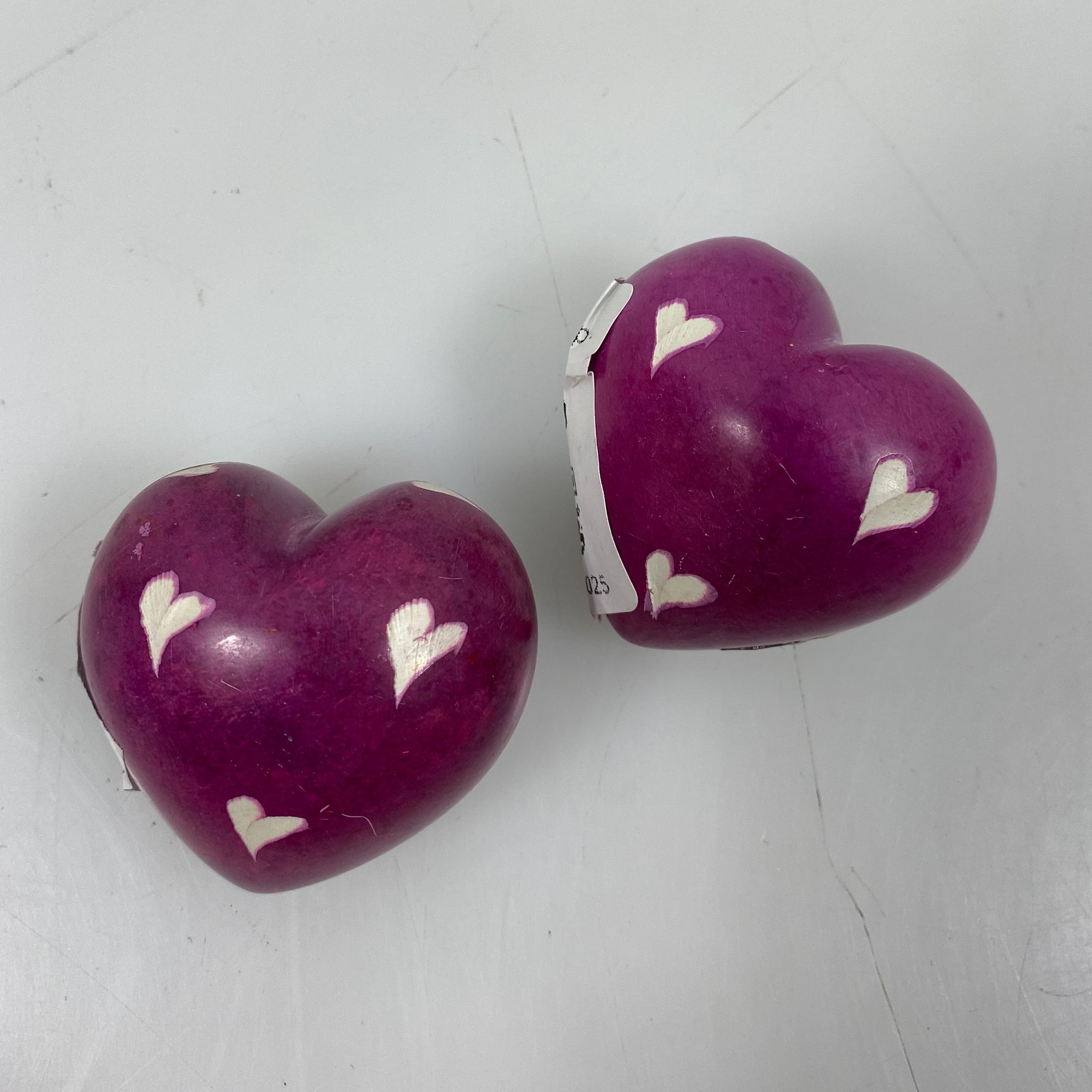 Handmade Ceramic Heart w/ White Heart Design - Home Decor