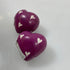 Handmade Ceramic Heart w/ White Heart Design - Home Decor
