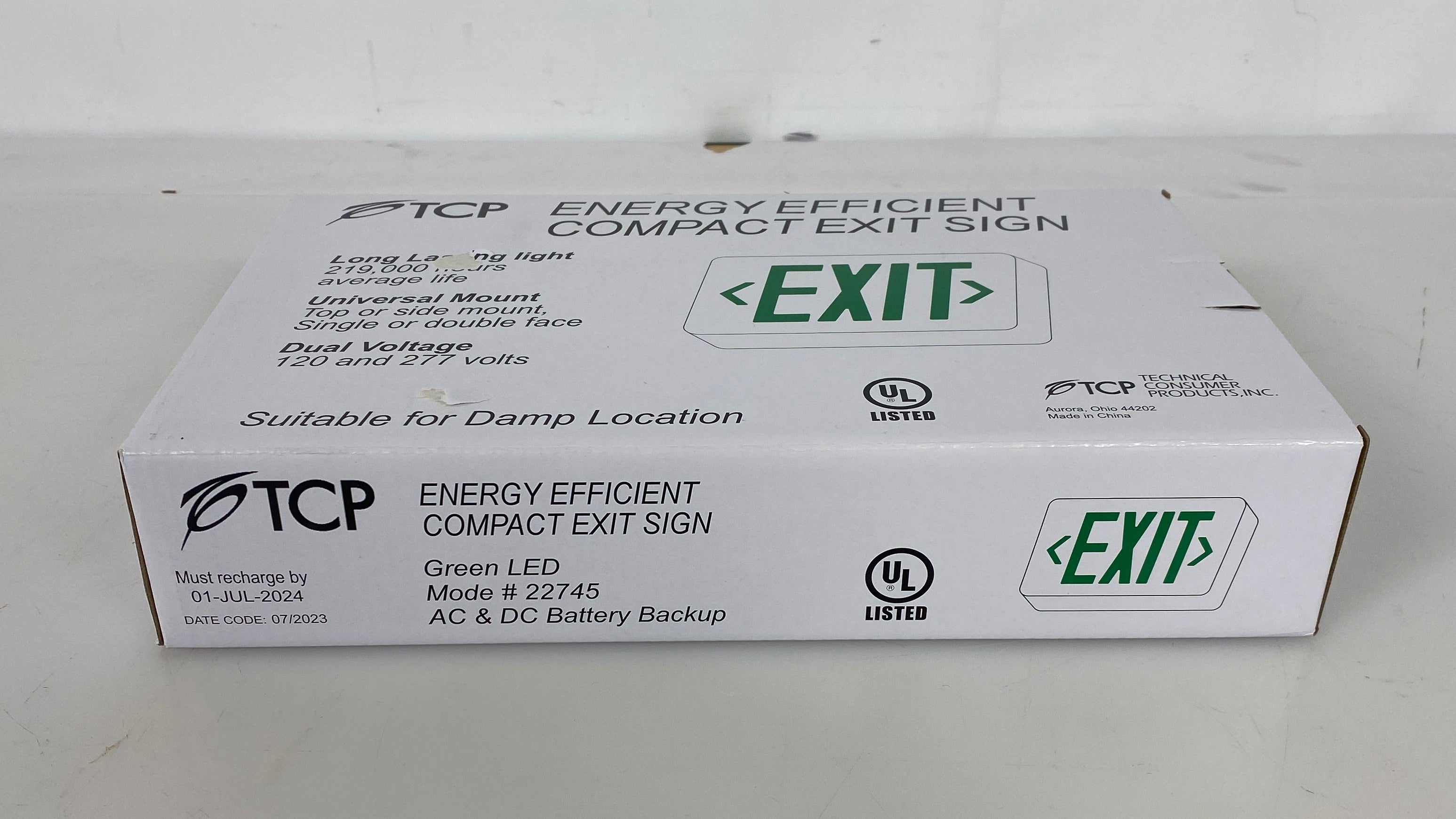 TCP Energy Efficient Compact Exit Sign