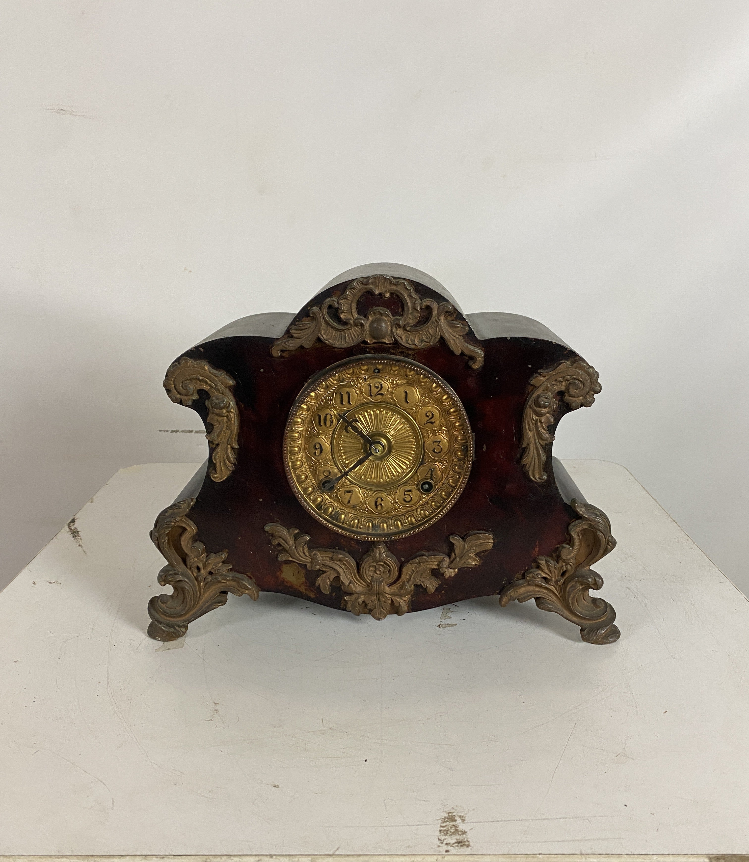 Ansonia Clock Co. Victorian Ormolu Cast Iron Mantel Clock