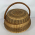Large Round Patterned Wicker Basket w/ Handle Style #1