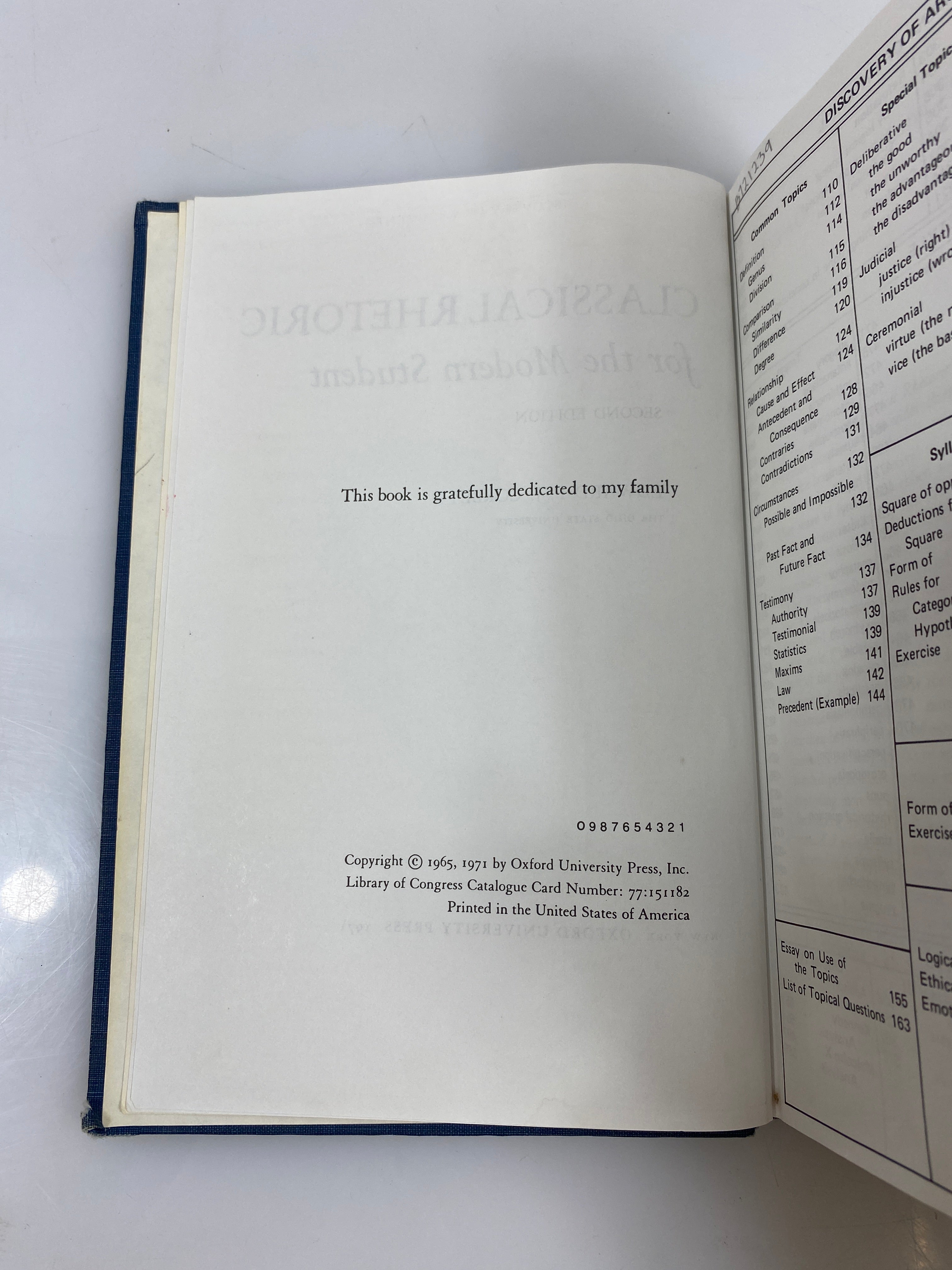 Classical Rhetoric for the Modern Student by Corbett Ex-library 1971 HC