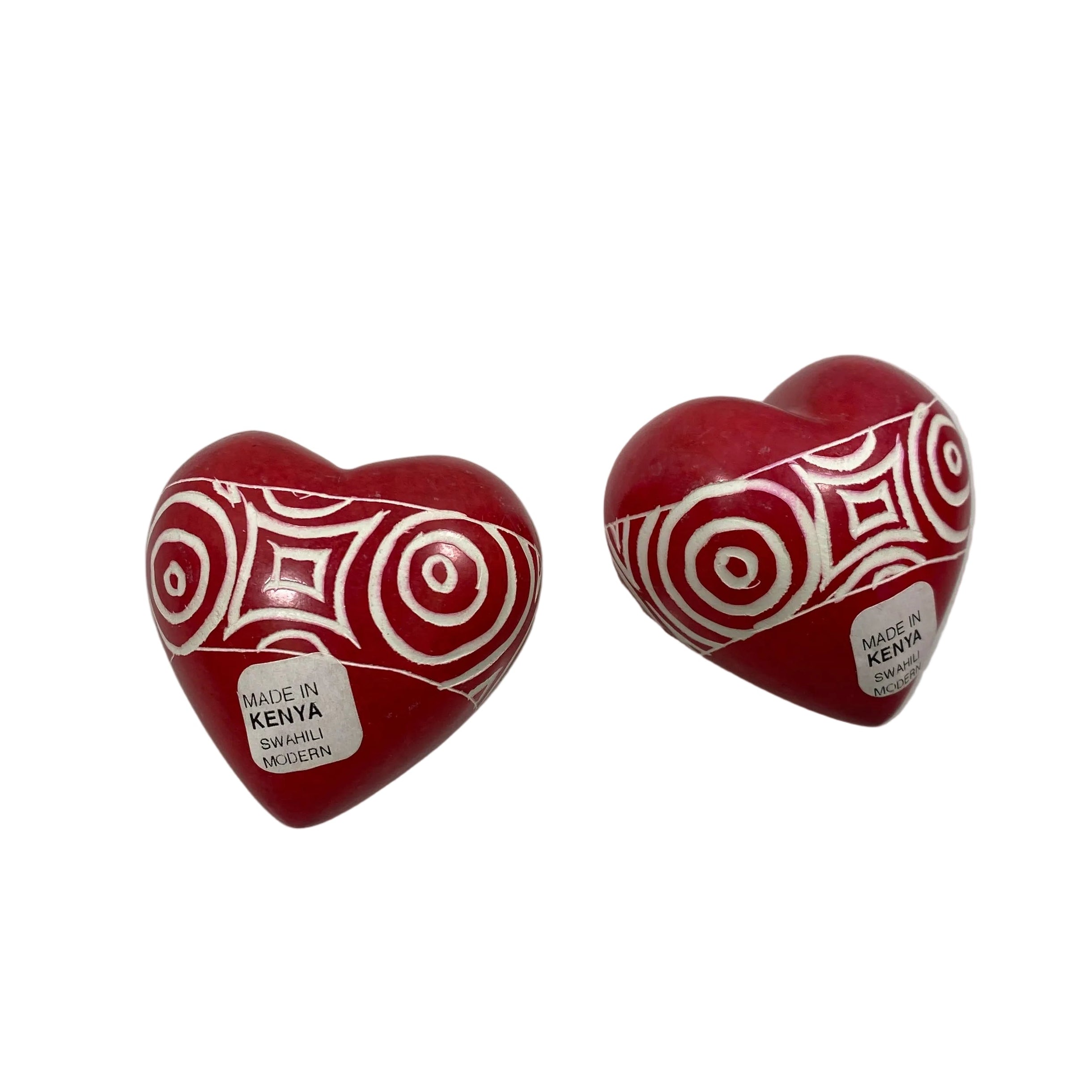 Vintage Red & White Kenya Heart - Home Decor