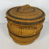 Large Round Patterned Wicker Basket w/ Handle Style #2