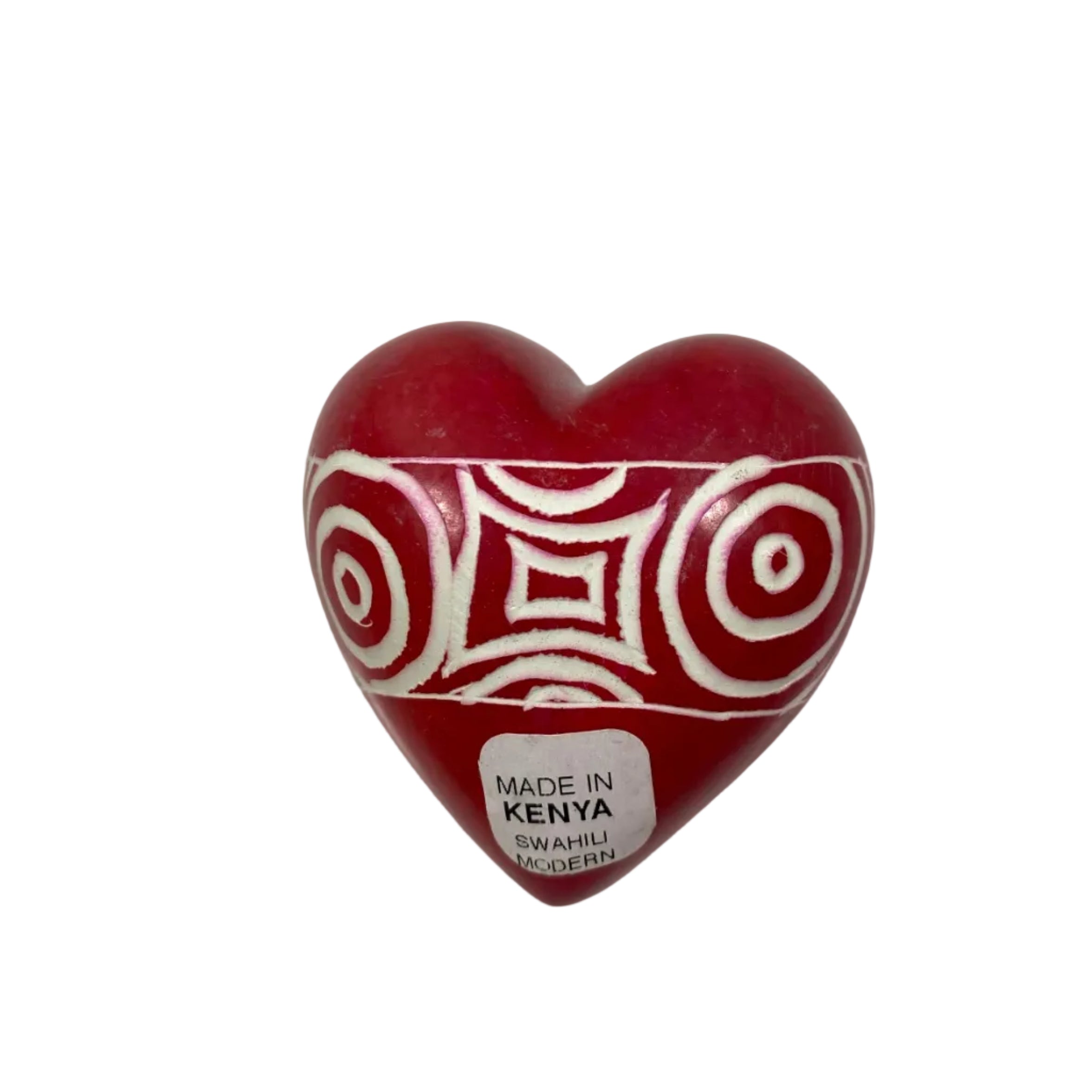 Vintage Red & White Kenya Heart - Home Decor