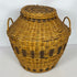 Large Round Patterned Wicker Basket w/ Handle Style #3