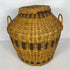 Large Round Patterned Wicker Basket w/ Handle Style #3