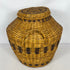 Large Round Patterned Wicker Basket w/ Handle Style #3