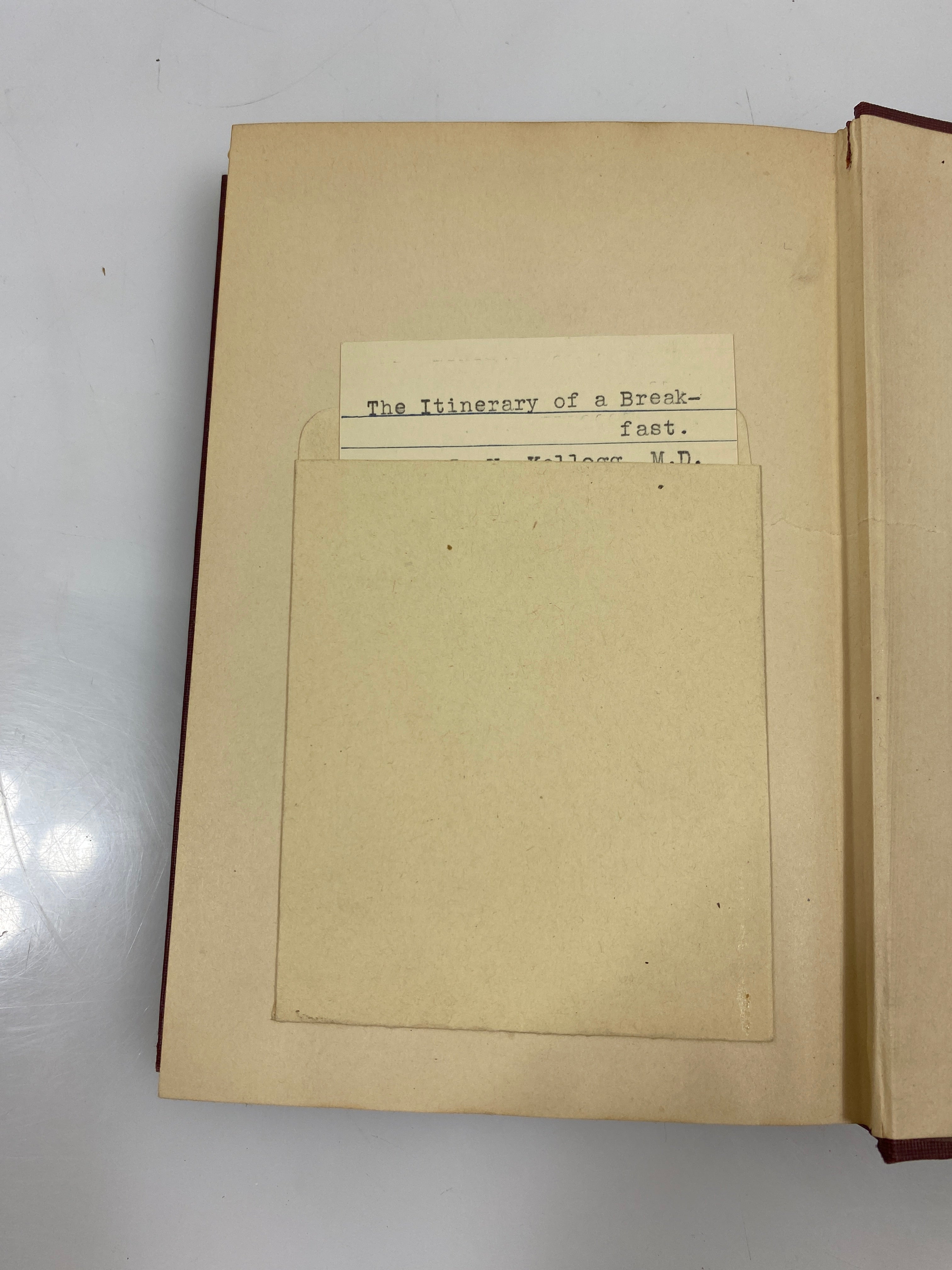 The Itinerary of a Breakfast by Kellogg Ex-library 1923 HC *Signed*